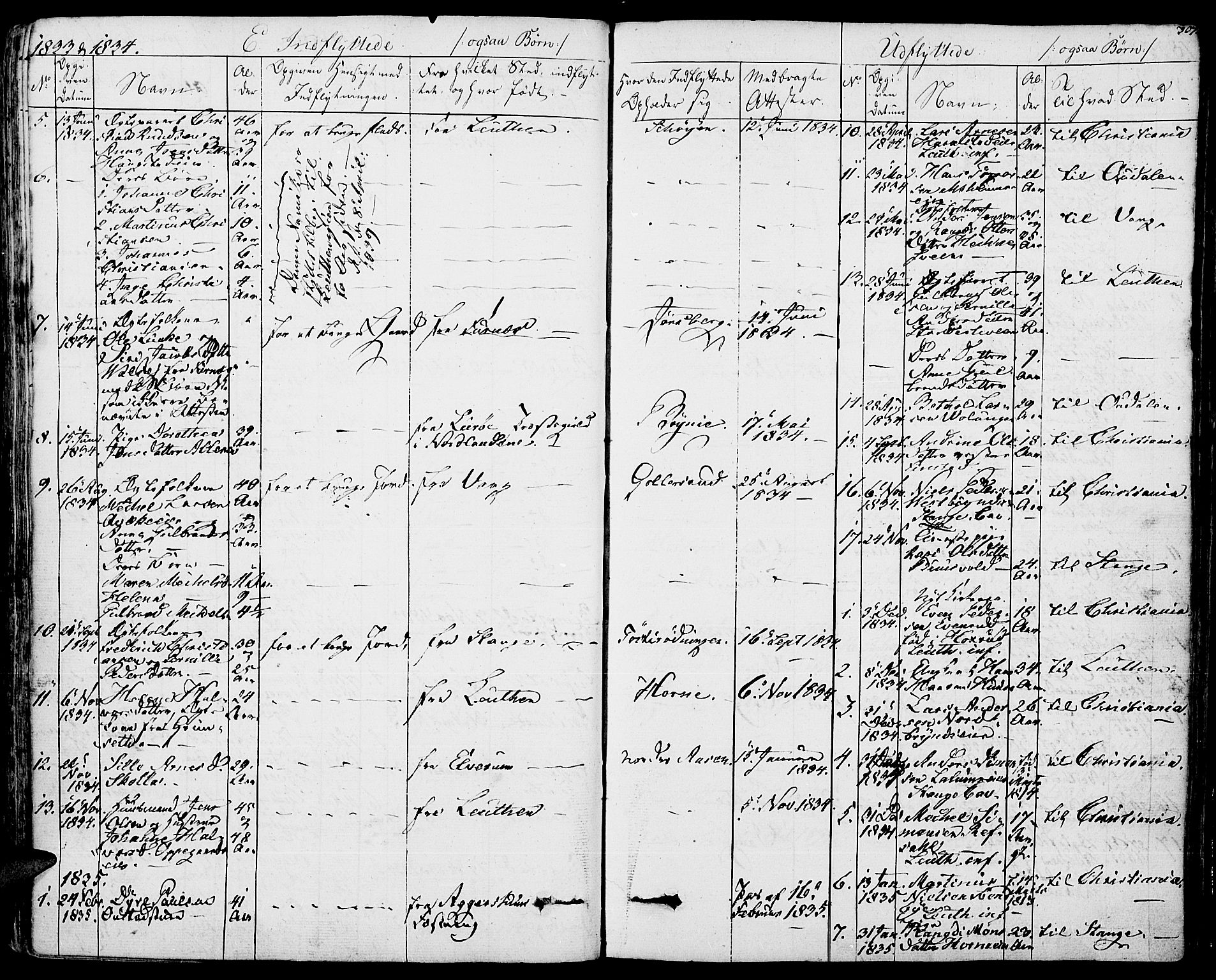Romedal prestekontor, SAH/PREST-004/K/L0003: Parish register (official) no. 3, 1829-1846, p. 307