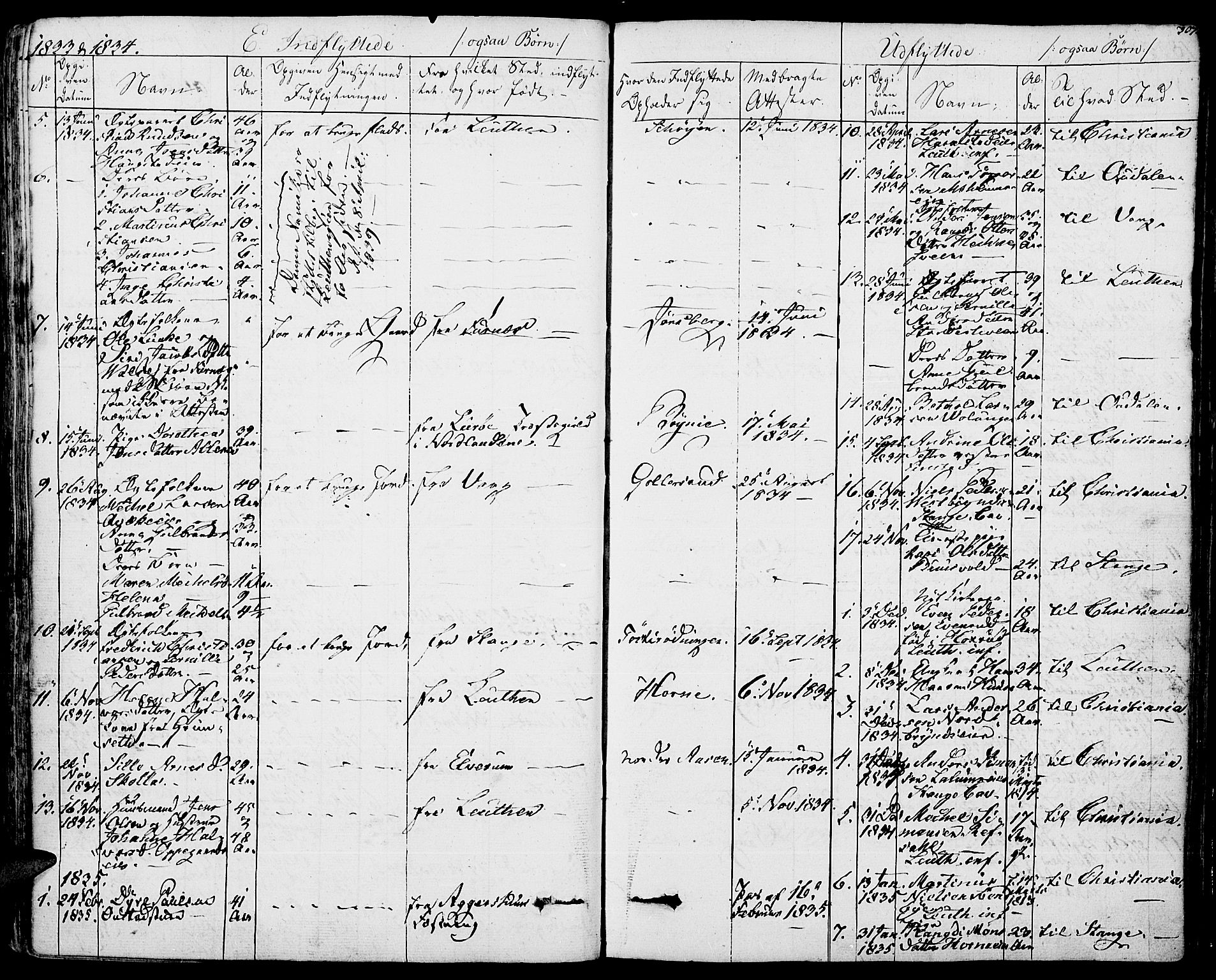 Romedal prestekontor, AV/SAH-PREST-004/K/L0003: Parish register (official) no. 3, 1829-1846, p. 307