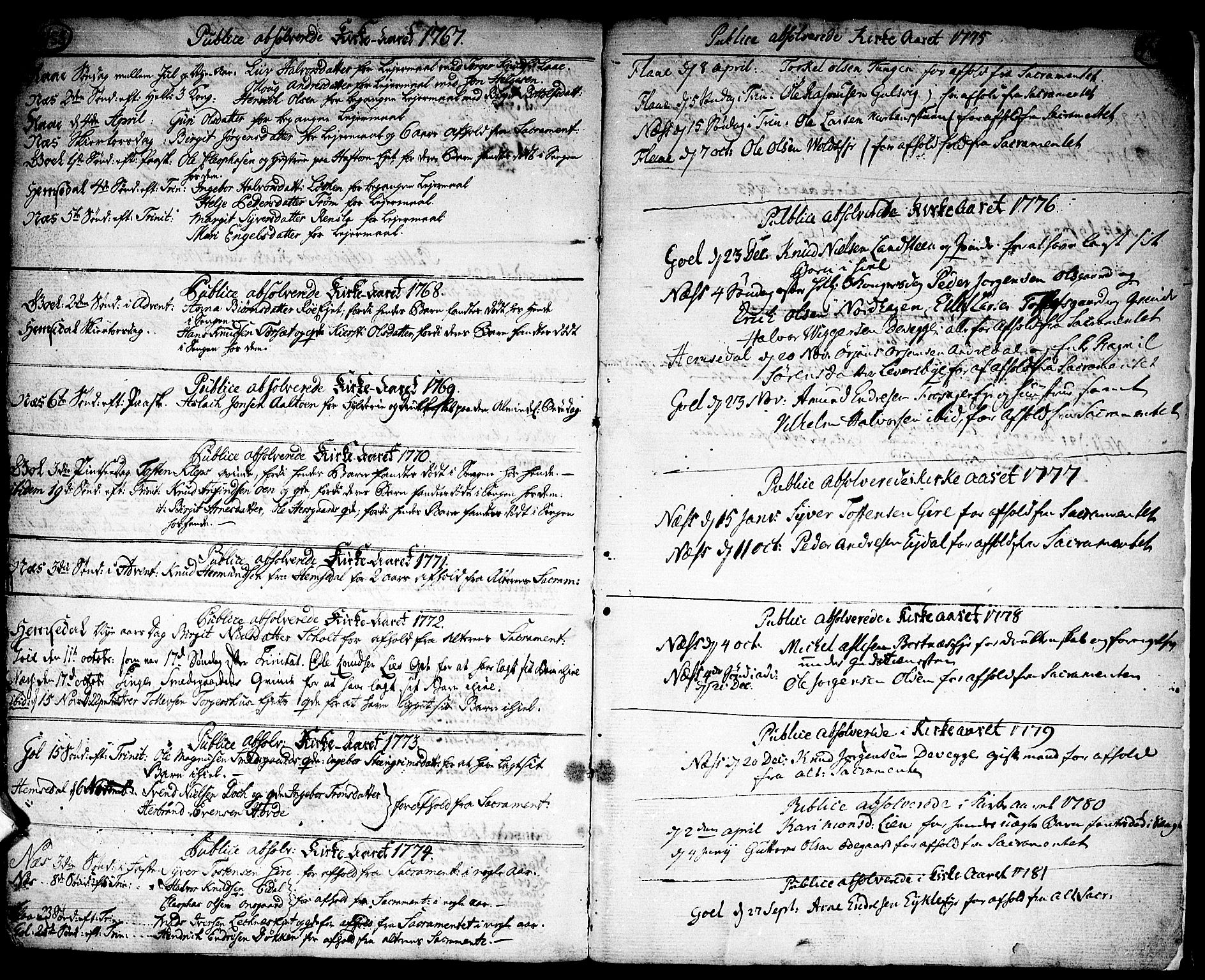 Nes kirkebøker, AV/SAKO-A-236/F/Fa/L0004: Parish register (official) no. 4, 1764-1786, p. 455-456