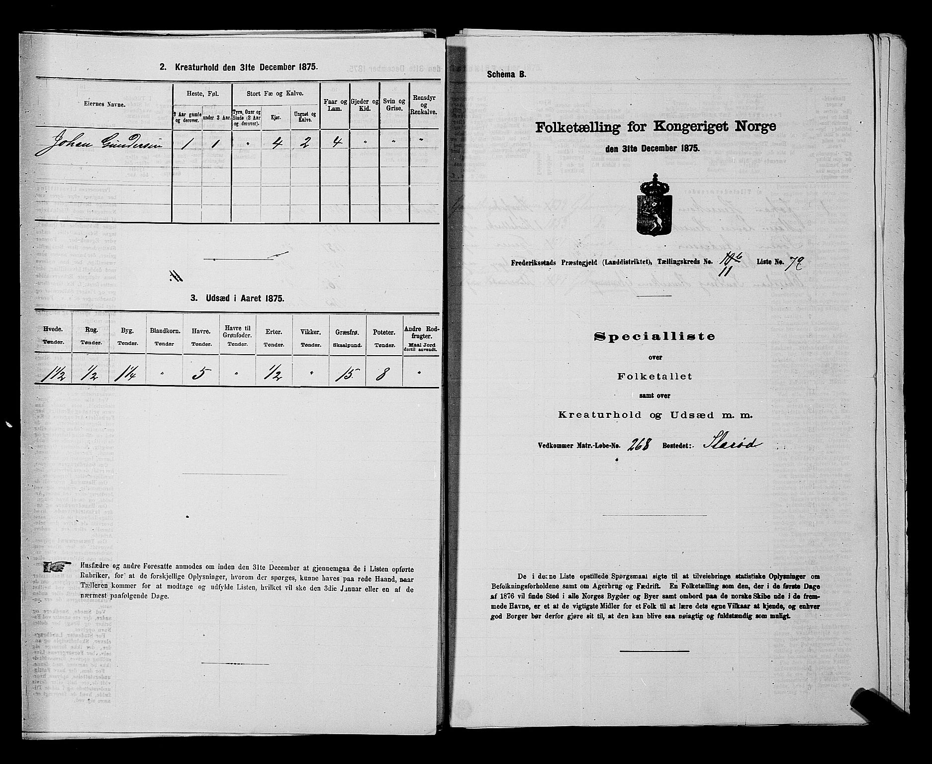 RA, 1875 census for 0130P Tune, 1875, p. 1844