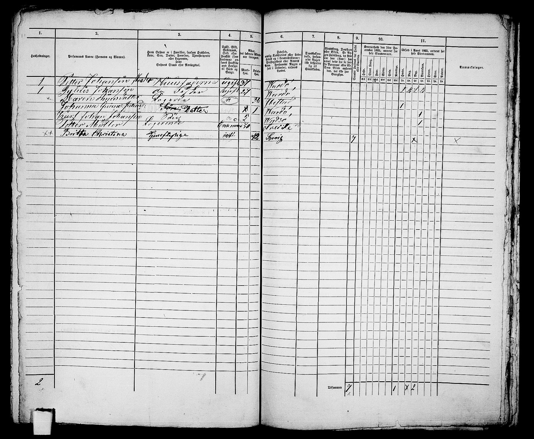 RA, 1865 census for Vardø/Vardø, 1865, p. 173