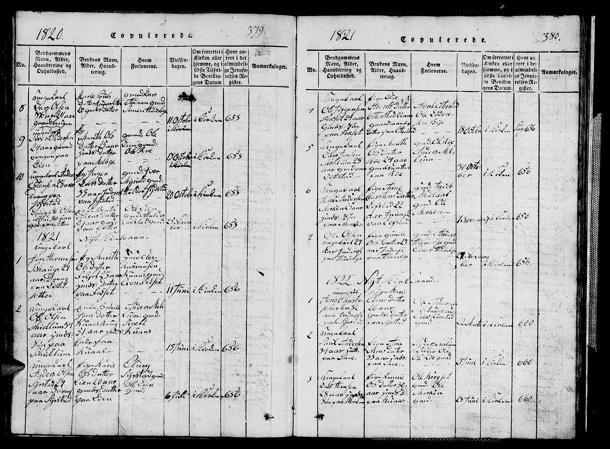 Ministerialprotokoller, klokkerbøker og fødselsregistre - Sør-Trøndelag, SAT/A-1456/667/L0796: Parish register (copy) no. 667C01, 1817-1836, p. 379-380
