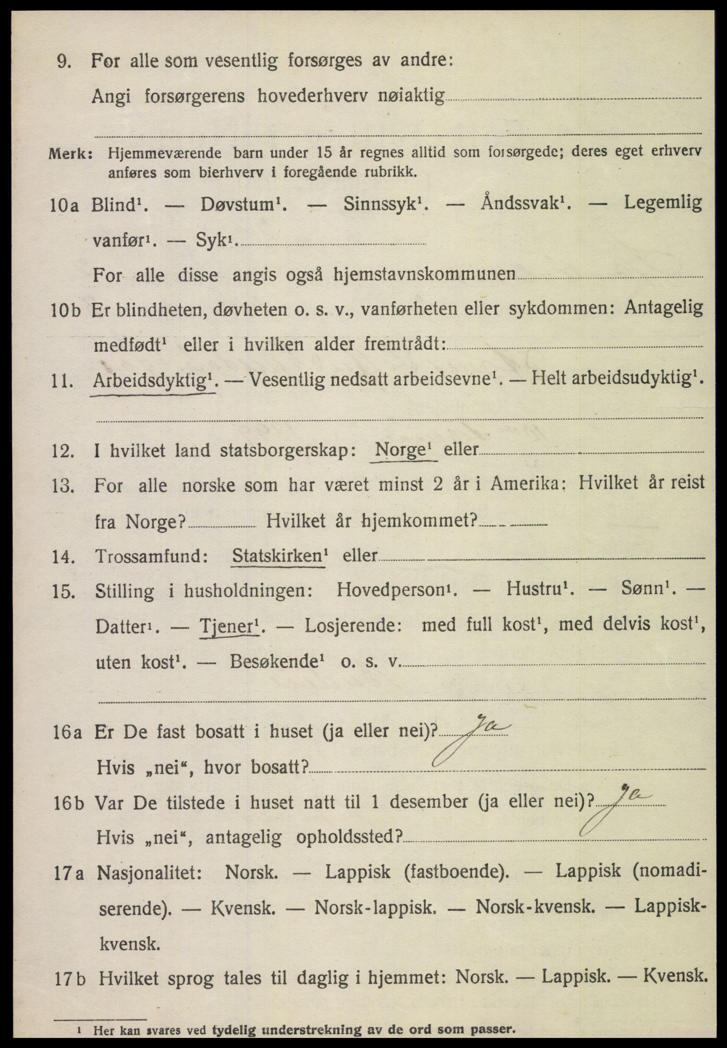 SAT, 1920 census for Namdalseid, 1920, p. 1357