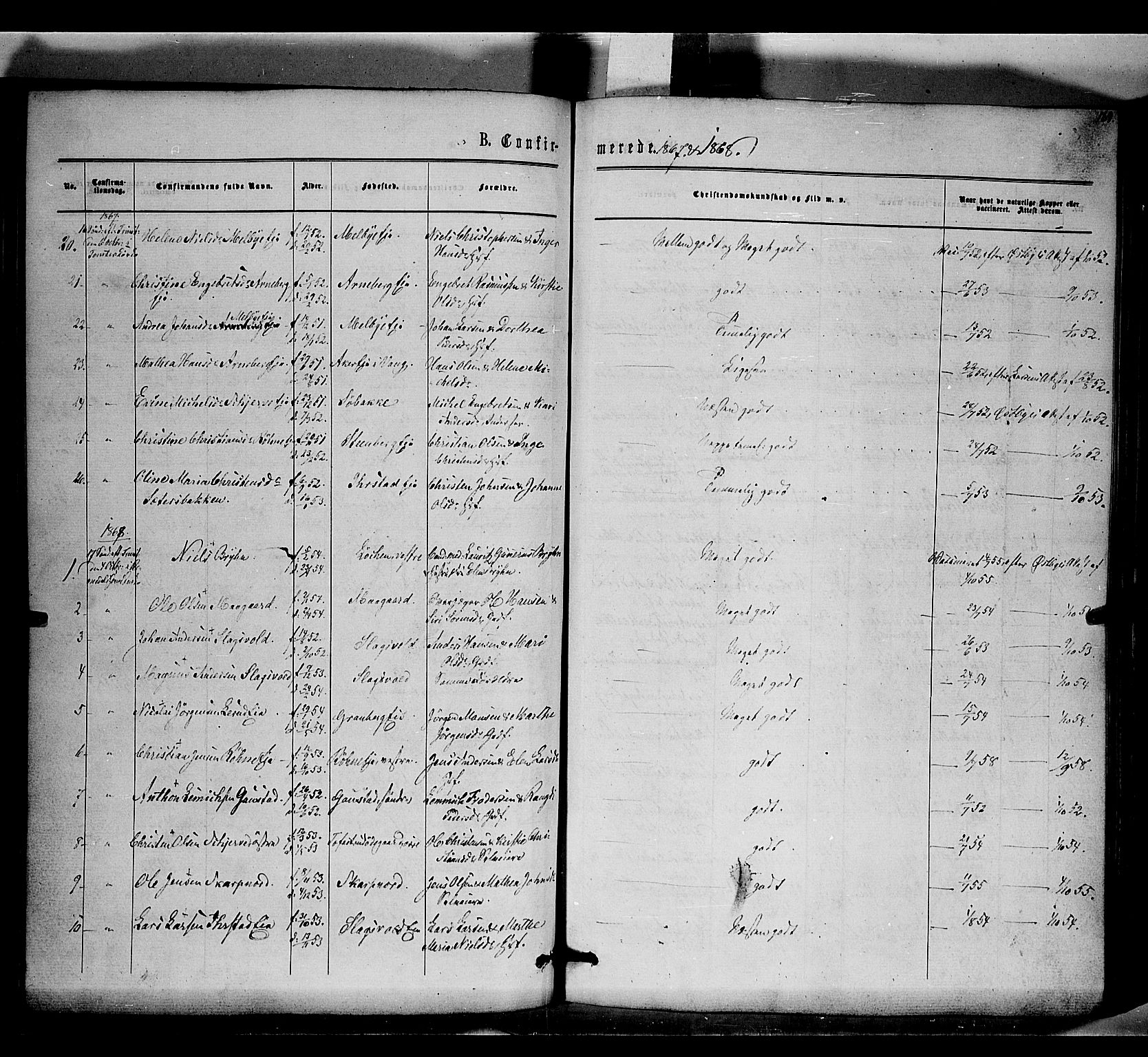 Romedal prestekontor, AV/SAH-PREST-004/K/L0005: Parish register (official) no. 5, 1862-1874, p. 169