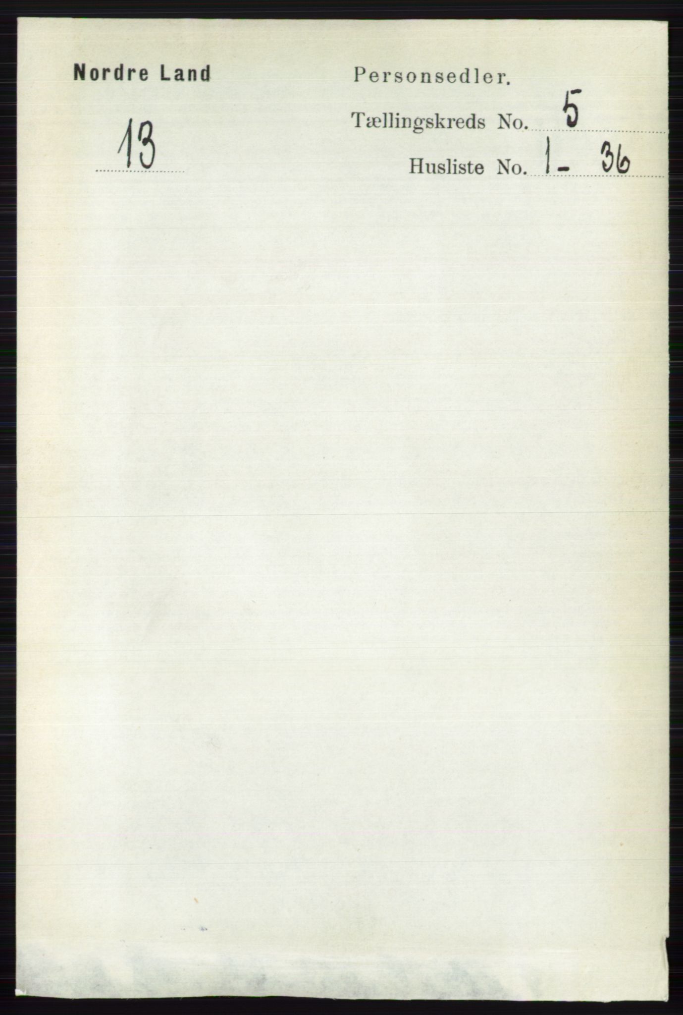 RA, 1891 census for 0538 Nordre Land, 1891, p. 1551