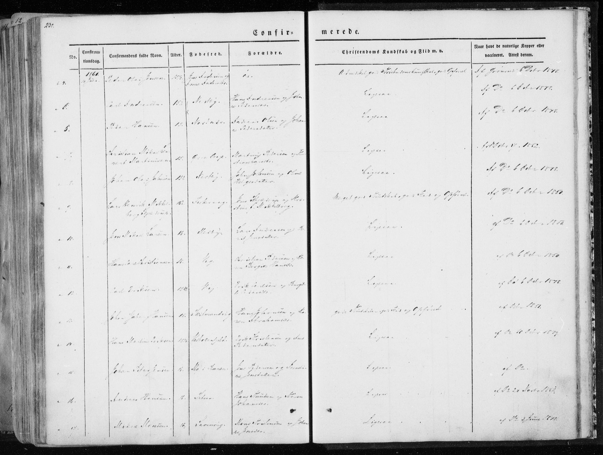 Ministerialprotokoller, klokkerbøker og fødselsregistre - Nordland, AV/SAT-A-1459/847/L0666: Parish register (official) no. 847A06, 1842-1871, p. 230