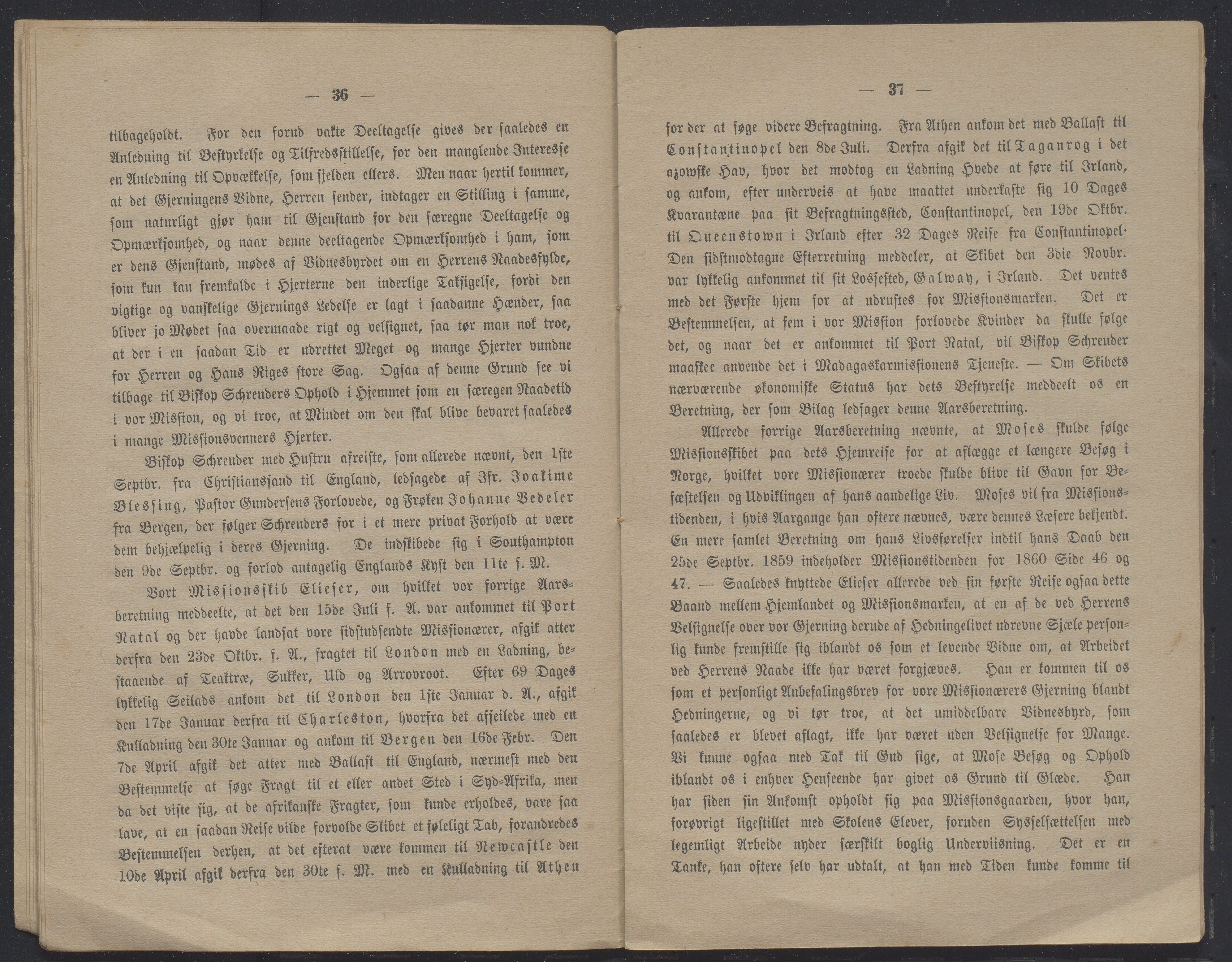 Det Norske Misjonsselskap - hovedadministrasjonen, VID/MA-A-1045/D/Db/Dba/L0337/0007/0002: Beretninger, Bøker, Skrifter o.l   / Årsberetninger 23-24  , 1866, p. 36-37