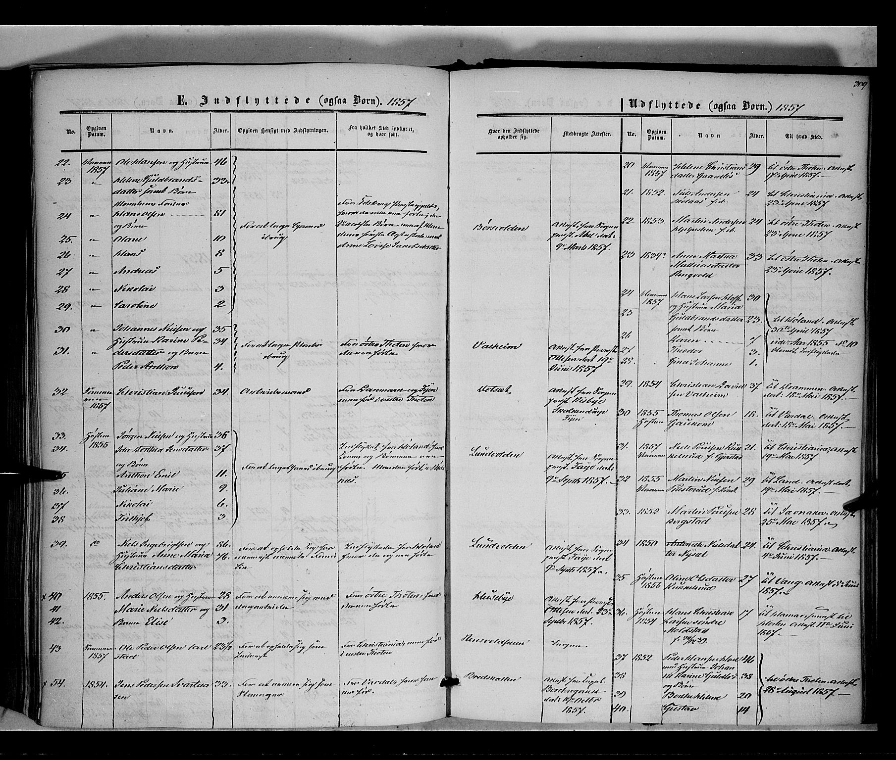 Vestre Toten prestekontor, SAH/PREST-108/H/Ha/Haa/L0006: Parish register (official) no. 6, 1856-1861, p. 309