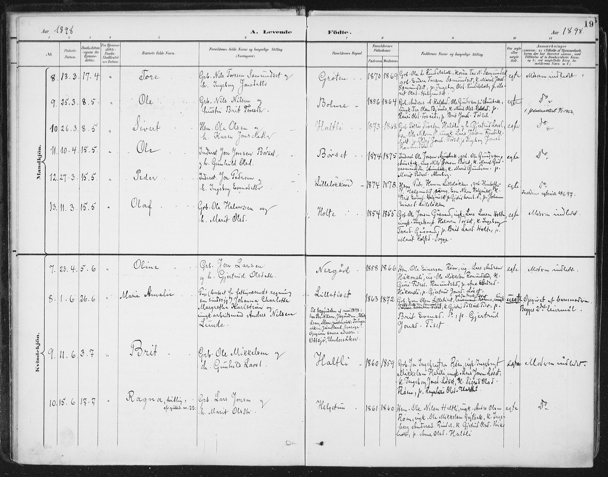 Ministerialprotokoller, klokkerbøker og fødselsregistre - Møre og Romsdal, AV/SAT-A-1454/598/L1072: Parish register (official) no. 598A06, 1896-1910, p. 19