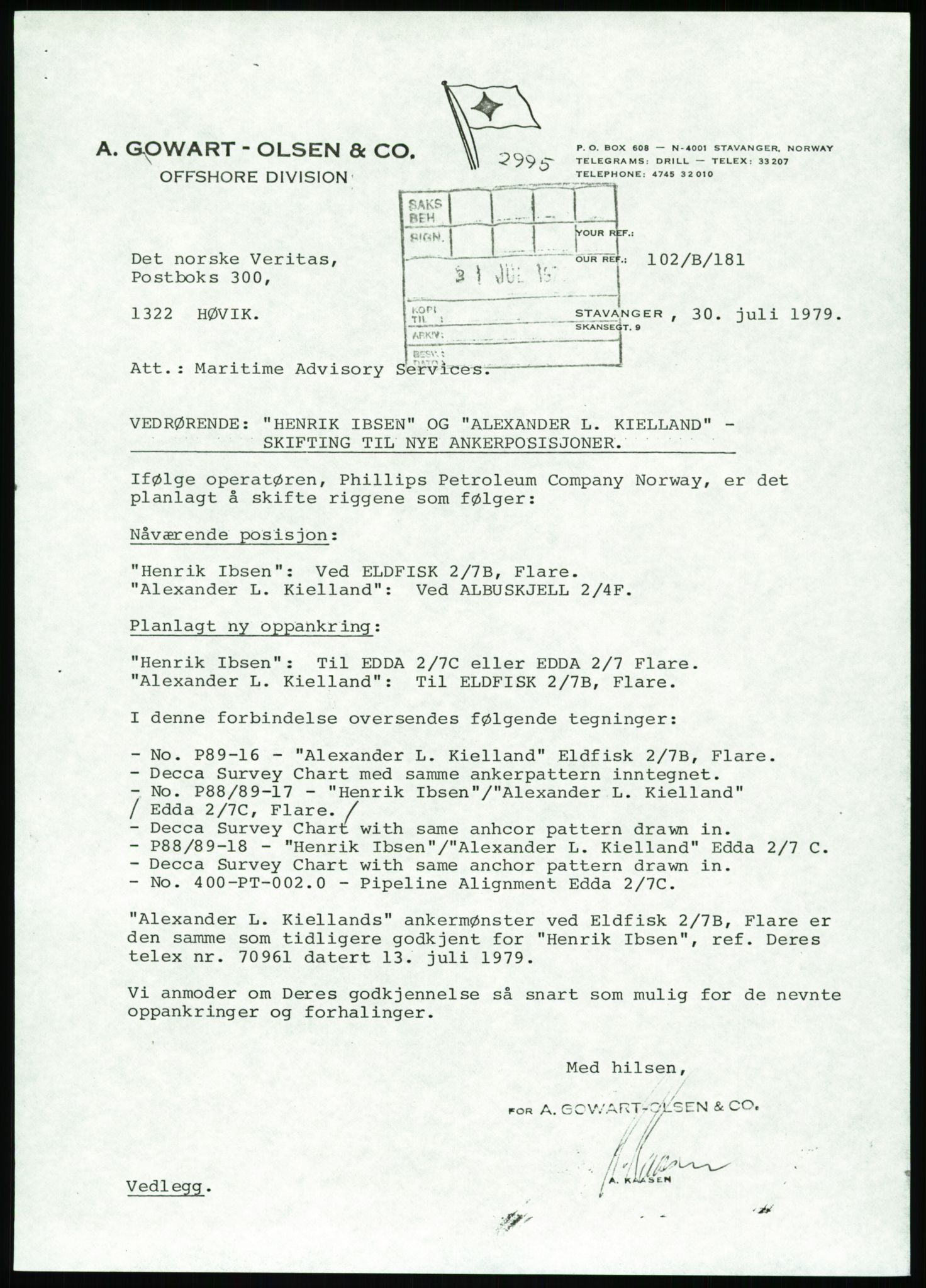 Justisdepartementet, Granskningskommisjonen ved Alexander Kielland-ulykken 27.3.1980, AV/RA-S-1165/D/L0002: I Det norske Veritas (I1-I5, I7-I11, I14-I17, I21-I28, I30-I31)/B Stavanger Drilling A/S (B4), 1980-1981, p. 70