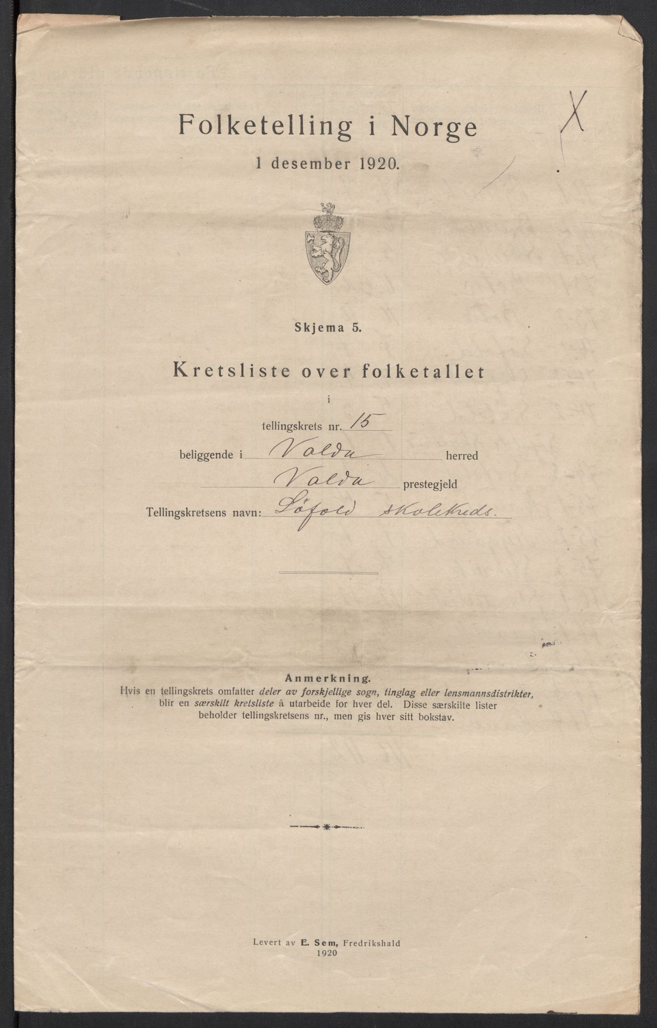 SAT, 1920 census for Volda, 1920, p. 48