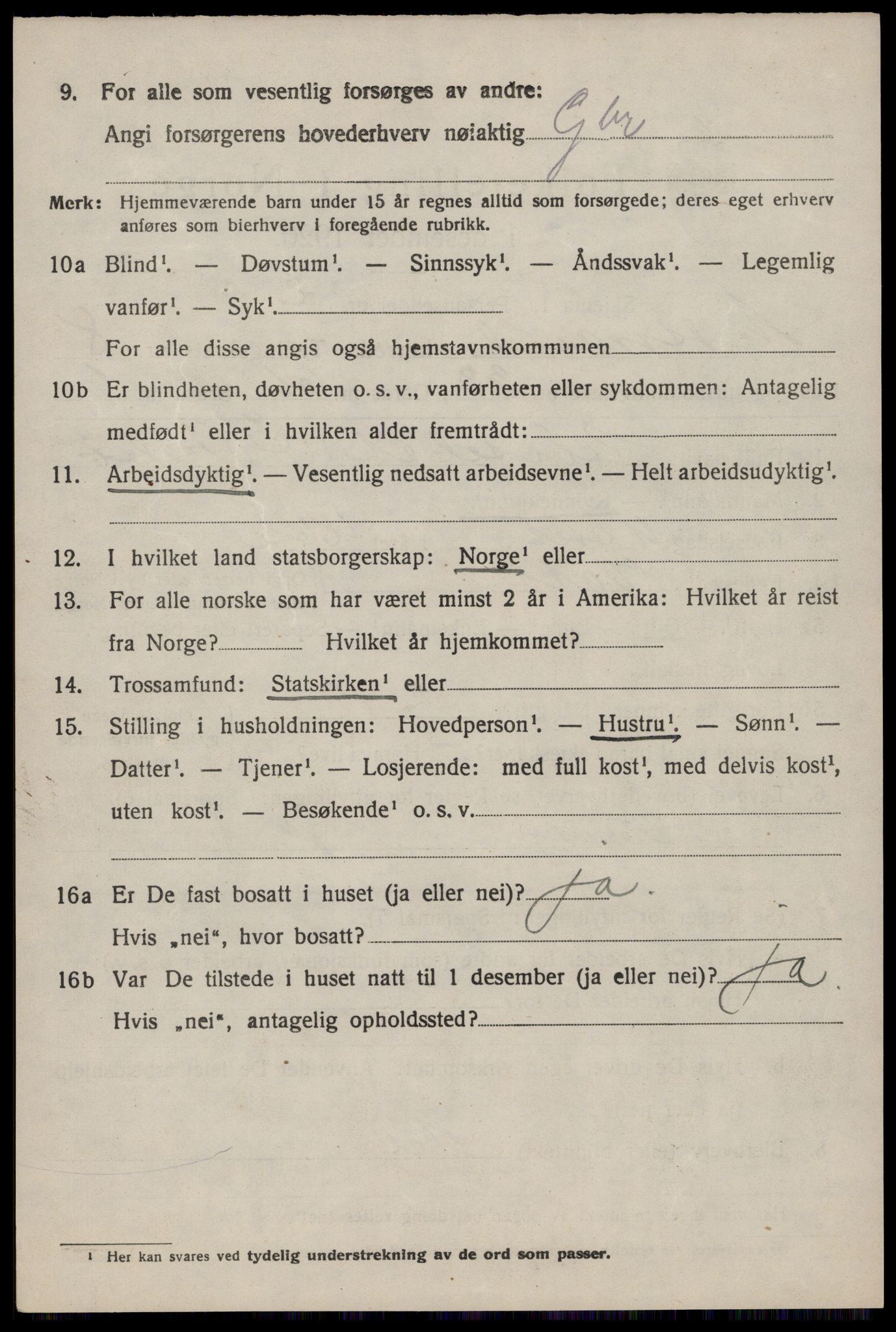 SAST, 1920 census for Nedstrand, 1920, p. 3230