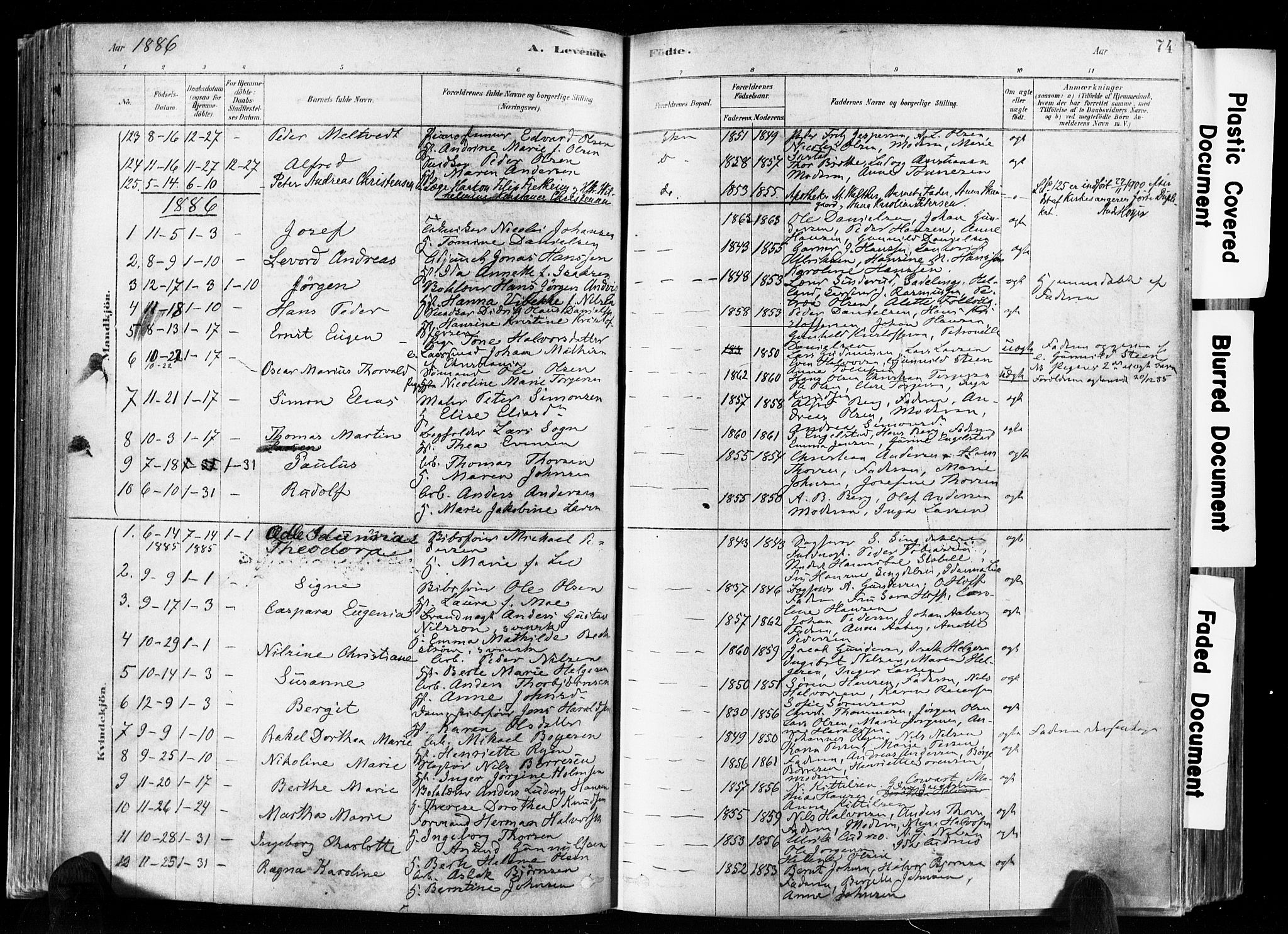 Skien kirkebøker, SAKO/A-302/F/Fa/L0009: Parish register (official) no. 9, 1878-1890, p. 74