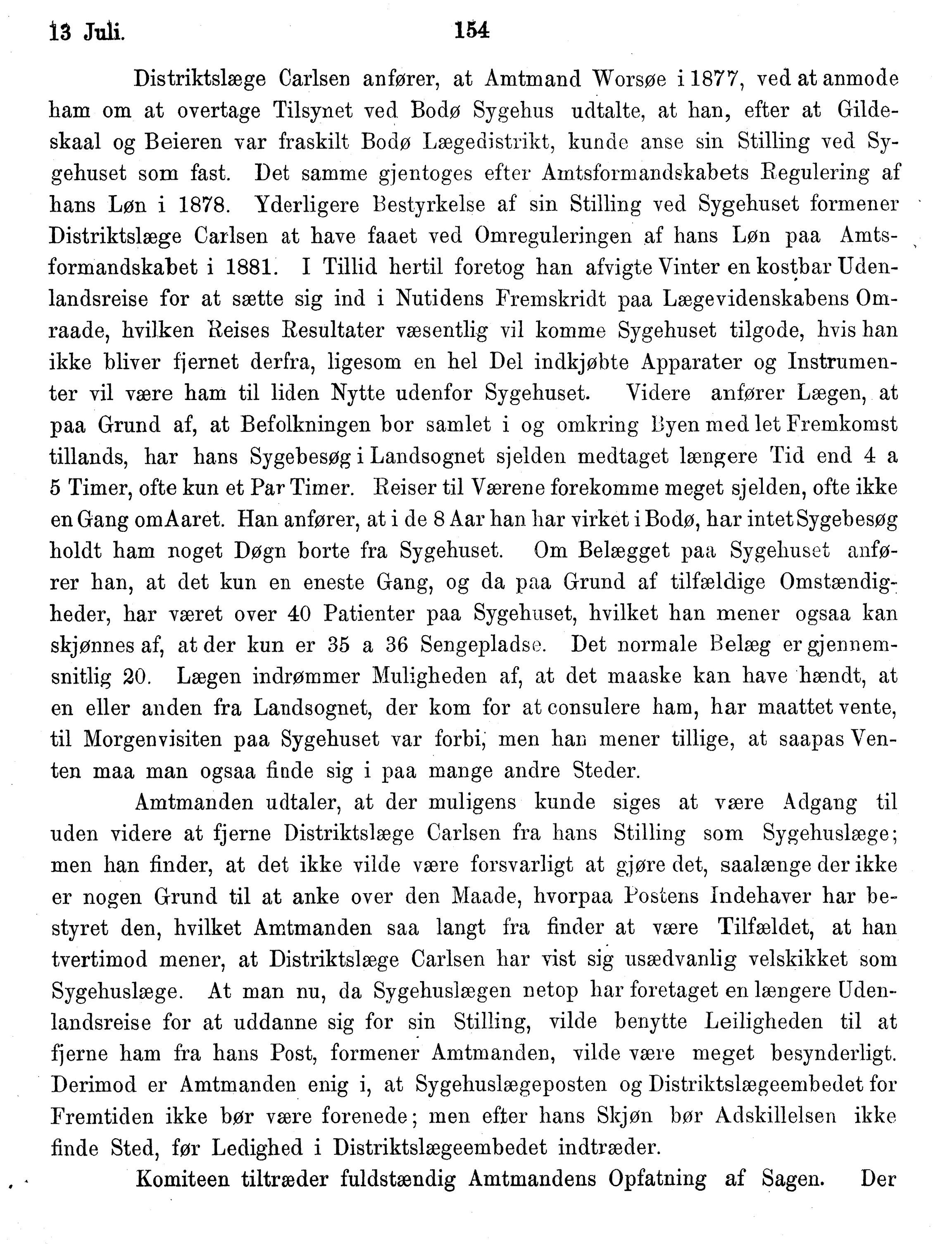 Nordland Fylkeskommune. Fylkestinget, AIN/NFK-17/176/A/Ac/L0014: Fylkestingsforhandlinger 1881-1885, 1881-1885