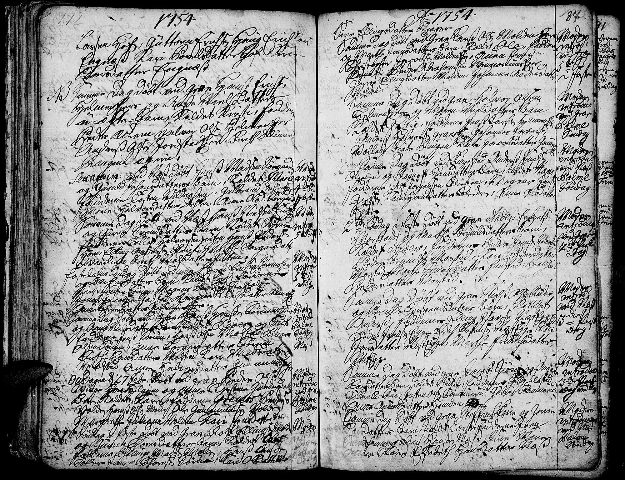 Gran prestekontor, SAH/PREST-112/H/Ha/Haa/L0003: Parish register (official) no. 3, 1745-1758, p. 87