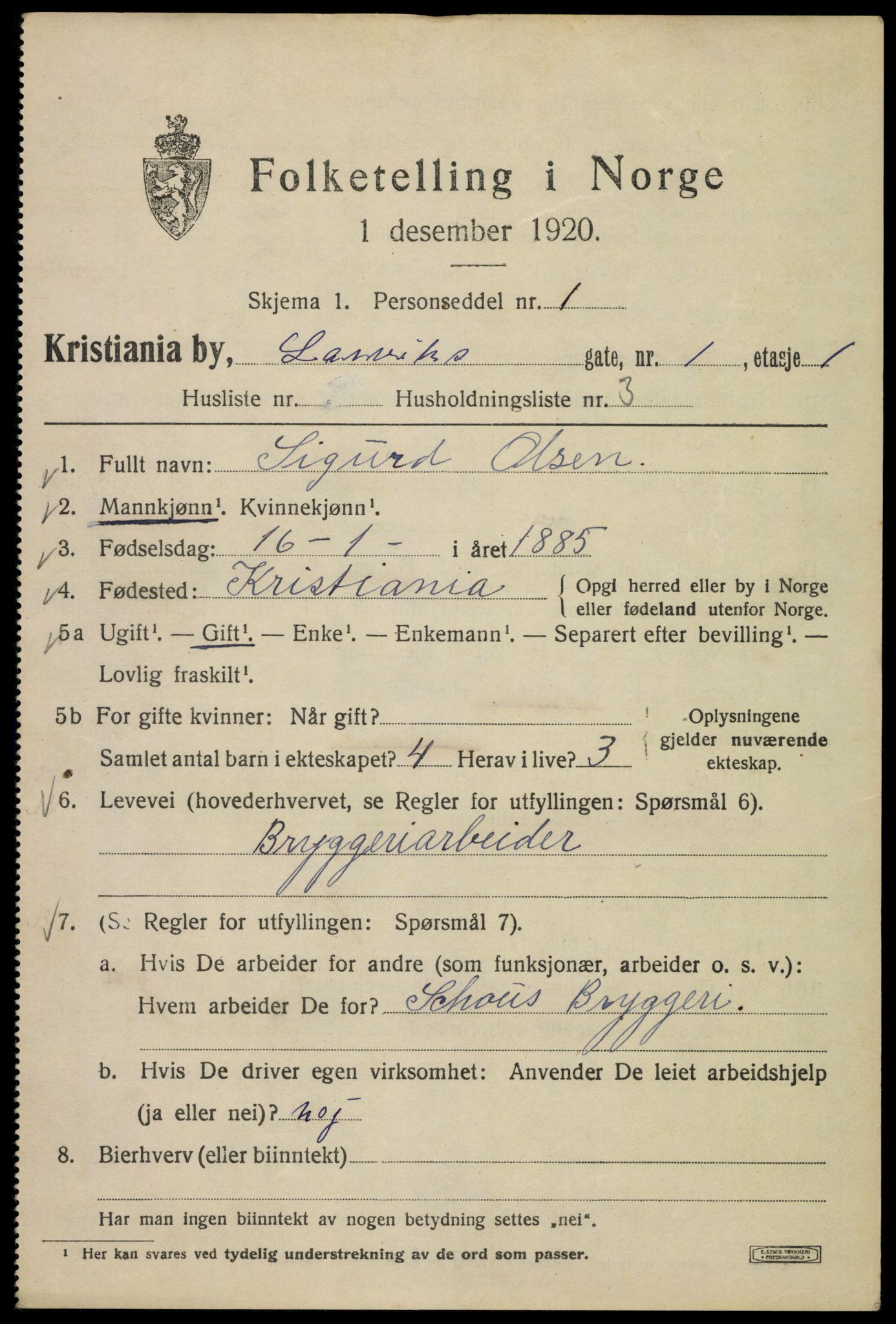 SAO, 1920 census for Kristiania, 1920, p. 361415