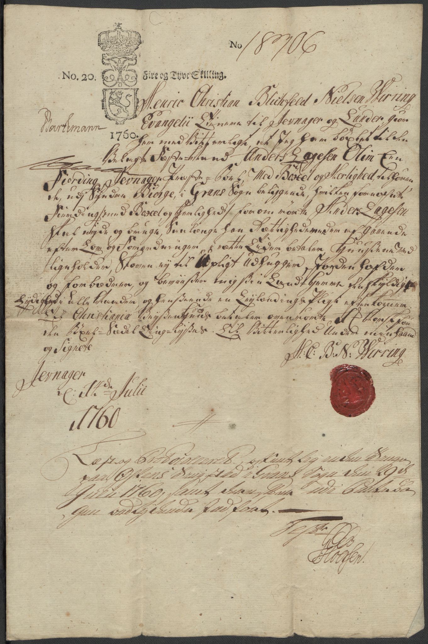 Riksarkivets diplomsamling, RA/EA-5965/F15/L0014: Prestearkiv - Oppland, 1696-1879, p. 135