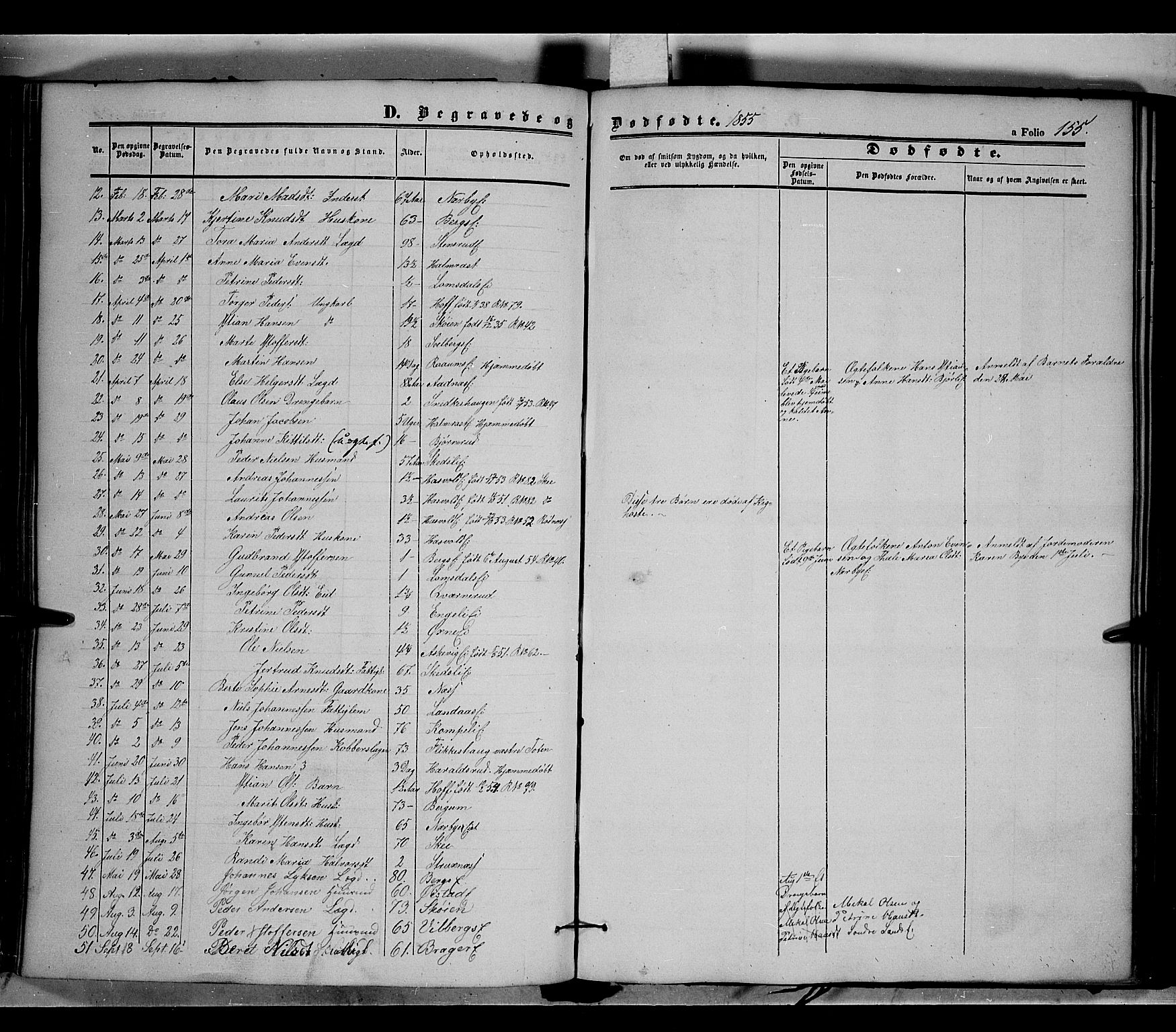 Land prestekontor, SAH/PREST-120/H/Ha/Haa/L0009: Parish register (official) no. 9, 1847-1859, p. 155