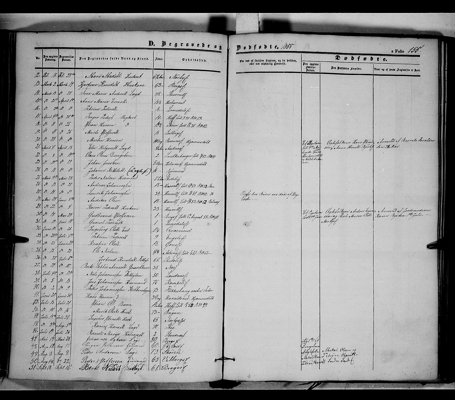 Land prestekontor, AV/SAH-PREST-120/H/Ha/Haa/L0009: Parish register (official) no. 9, 1847-1859, p. 155