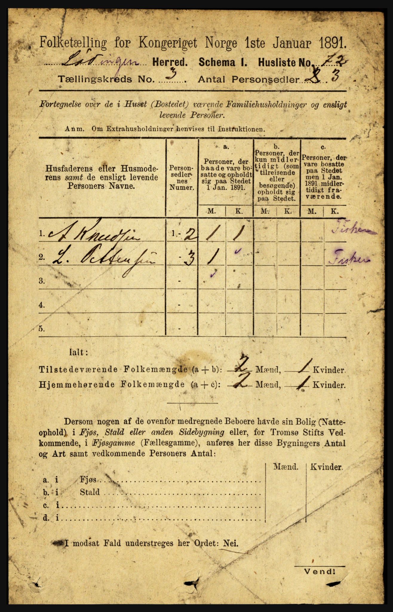 RA, 1891 census for 1851 Lødingen, 1891, p. 1368