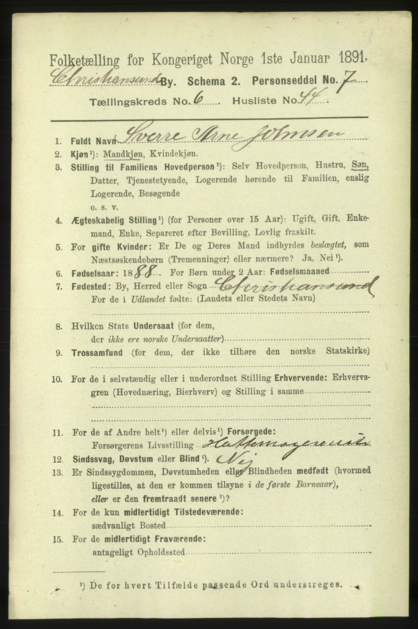 RA, 1891 census for 1503 Kristiansund, 1891, p. 5523