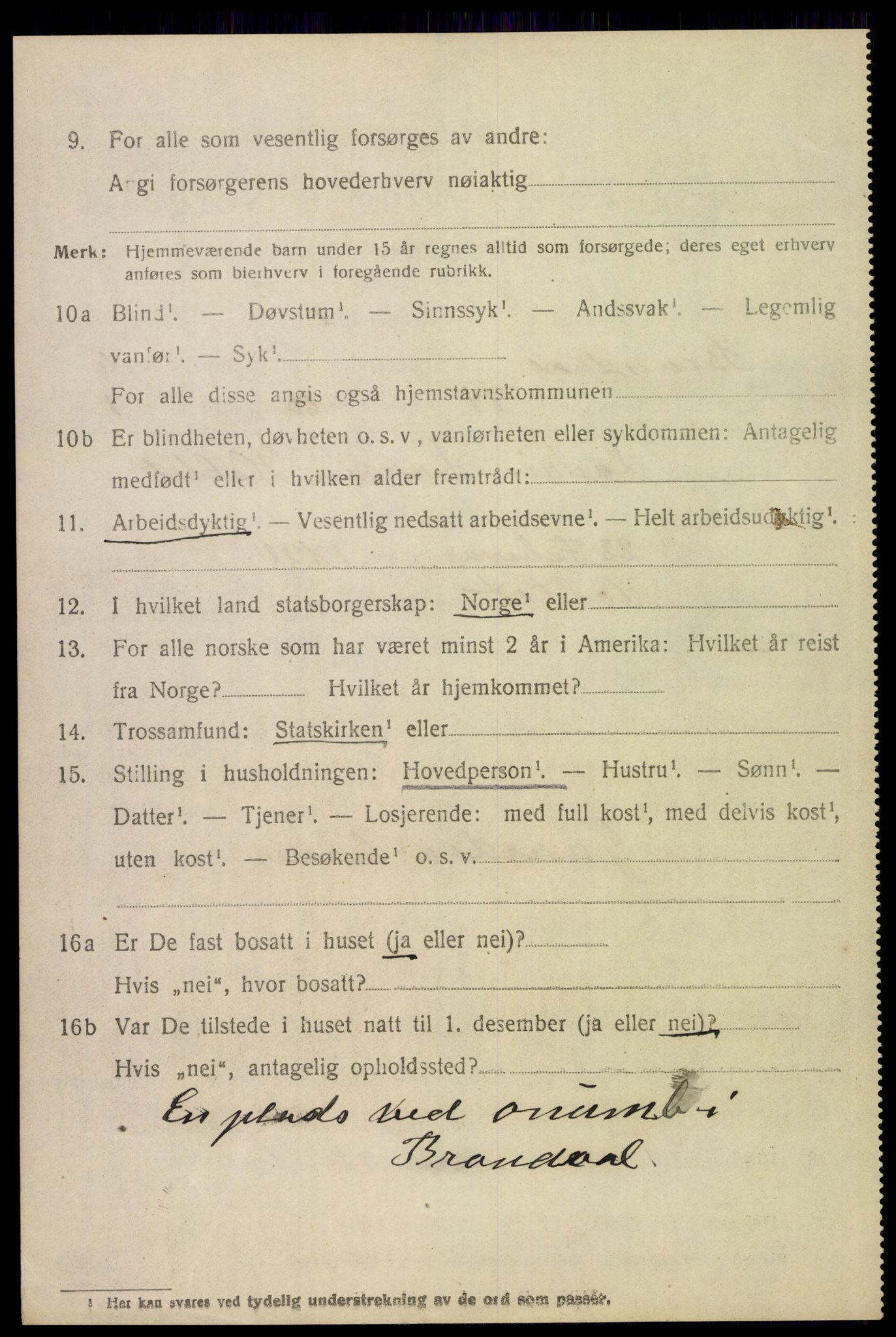 SAH, 1920 census for Brandval, 1920, p. 5765