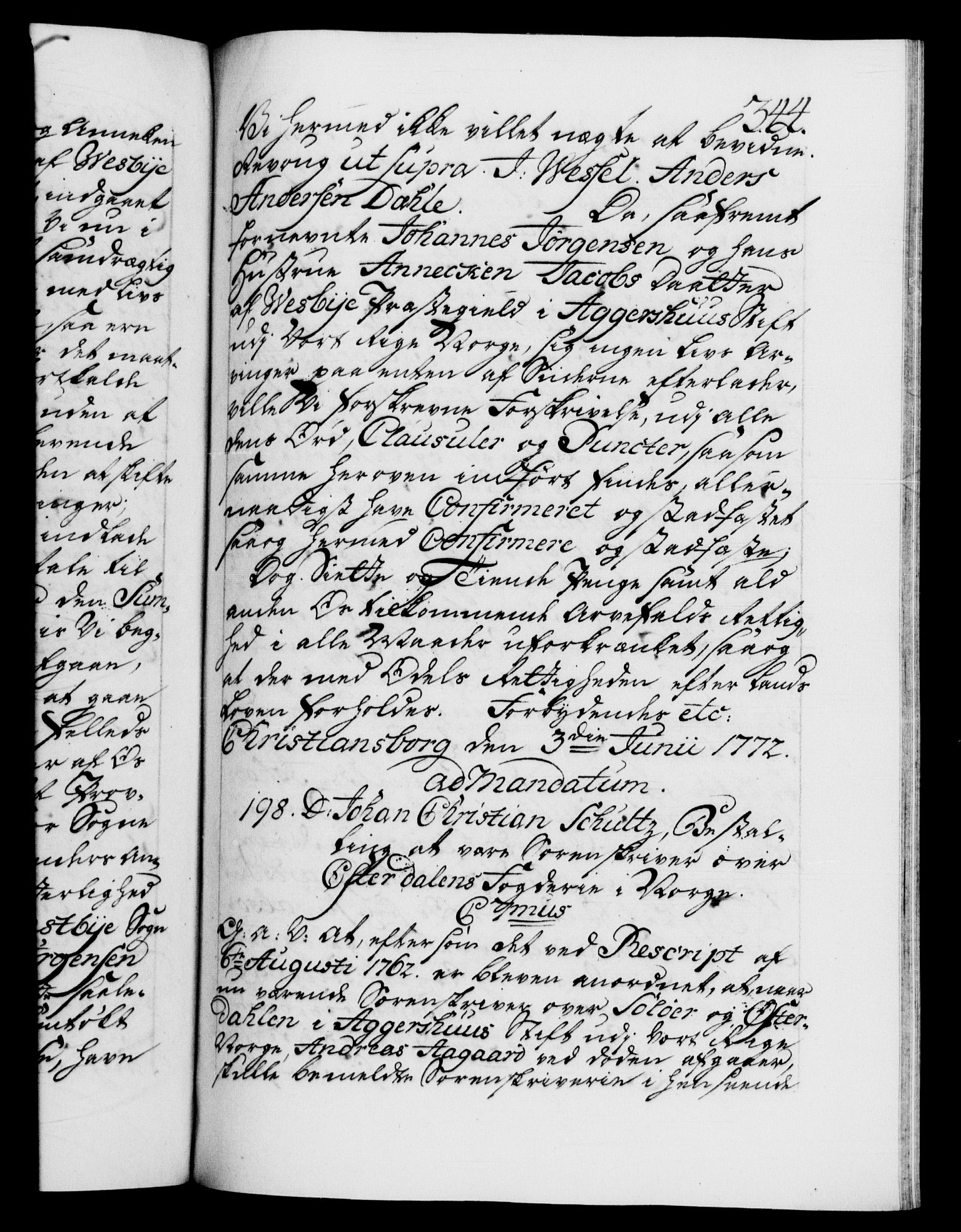 Danske Kanselli 1572-1799, AV/RA-EA-3023/F/Fc/Fca/Fcaa/L0045: Norske registre "Norske eller 3. dept.s åpne brev, 1771-1773, p. 344a