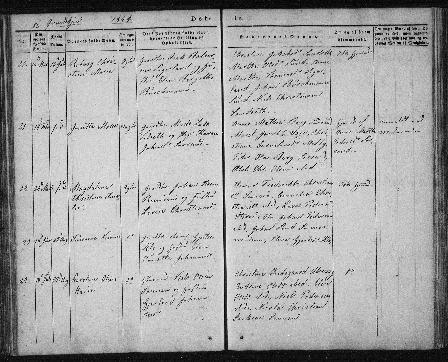 Ministerialprotokoller, klokkerbøker og fødselsregistre - Nordland, AV/SAT-A-1459/893/L1332: Parish register (official) no. 893A05, 1841-1858, p. 83