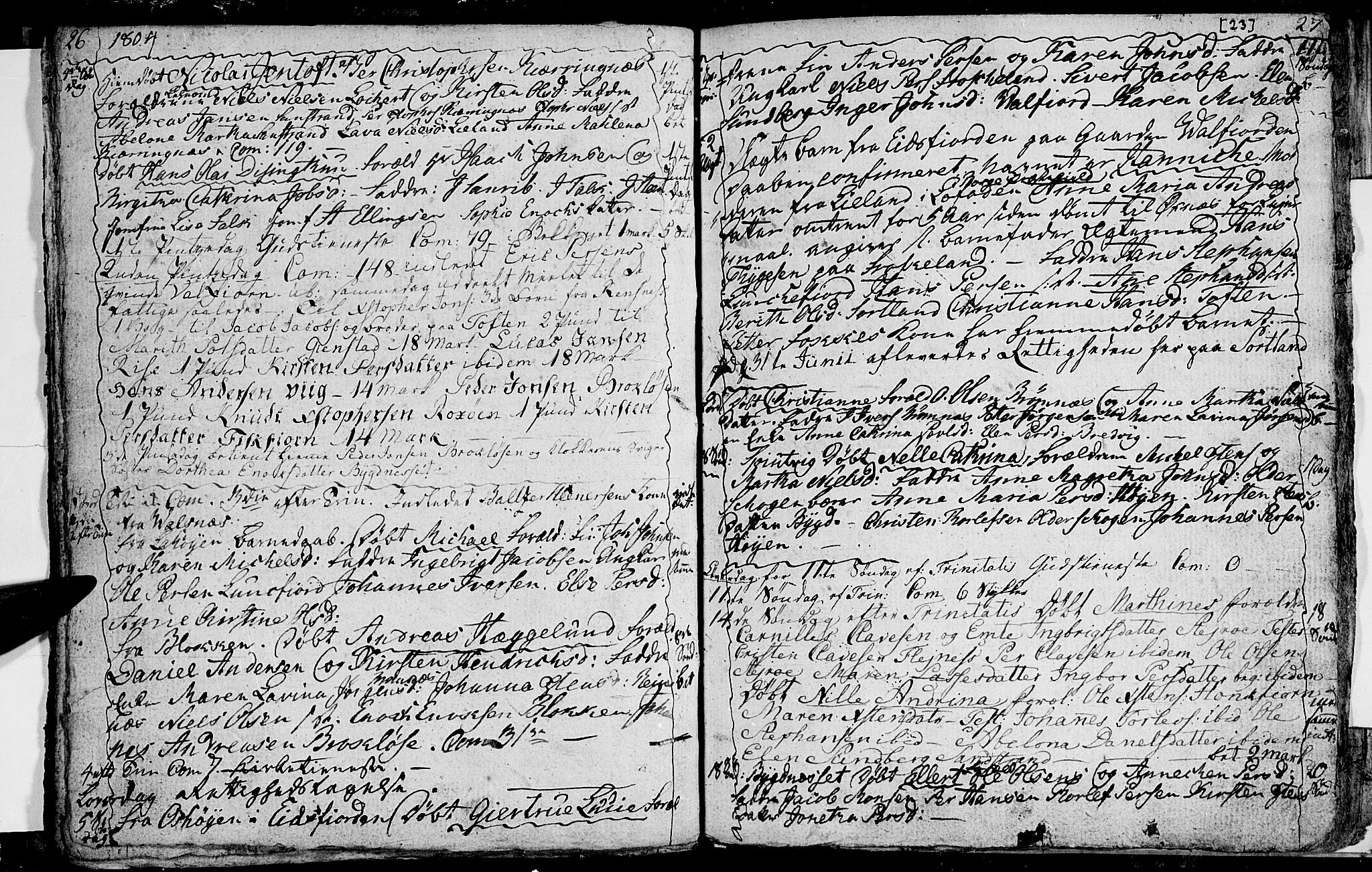 Ministerialprotokoller, klokkerbøker og fødselsregistre - Nordland, AV/SAT-A-1459/895/L1367: Parish register (official) no. 895A02, 1795-1811, p. 23