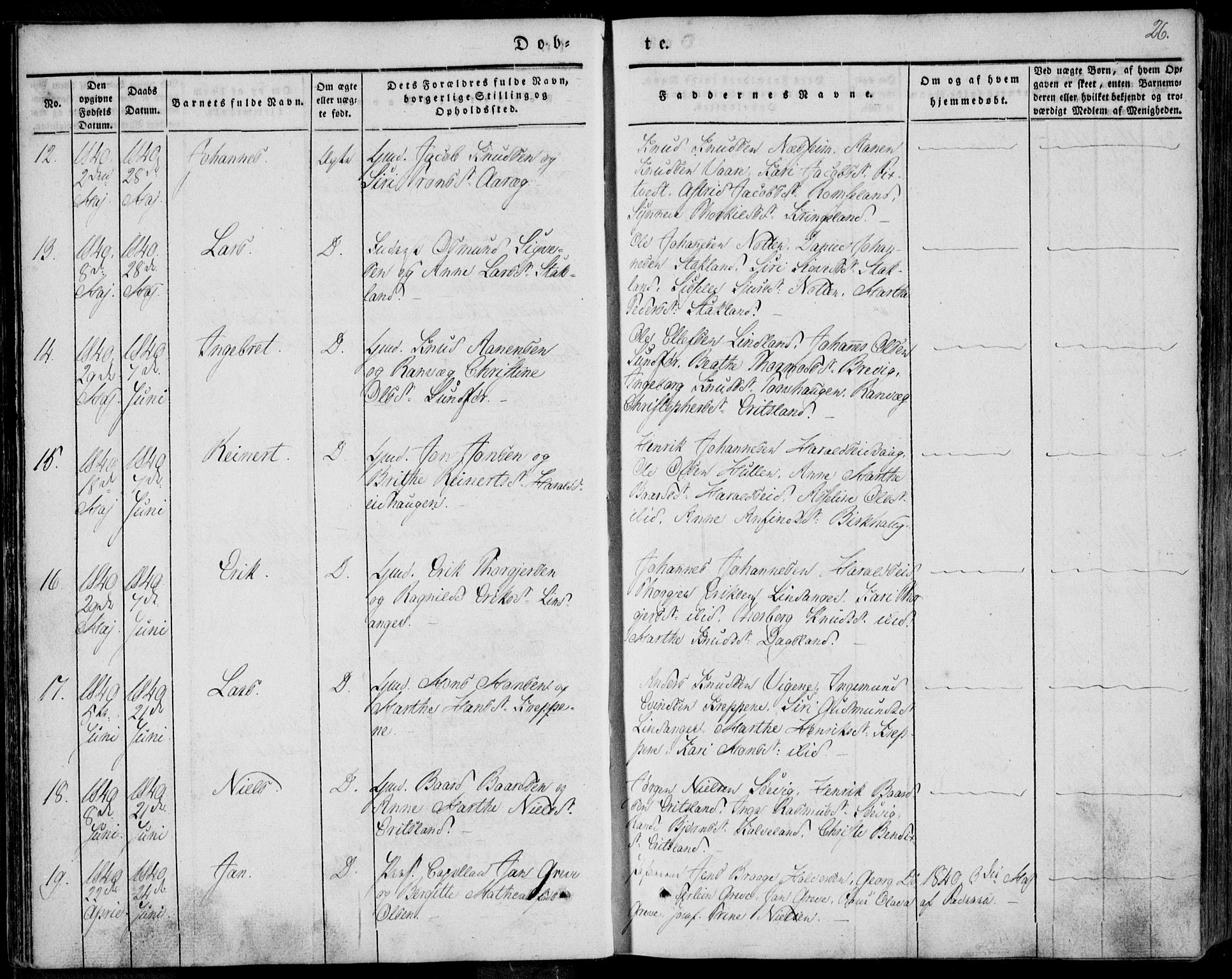 Skjold sokneprestkontor, SAST/A-101847/H/Ha/Haa/L0006: Parish register (official) no. A 6.1, 1835-1858, p. 26
