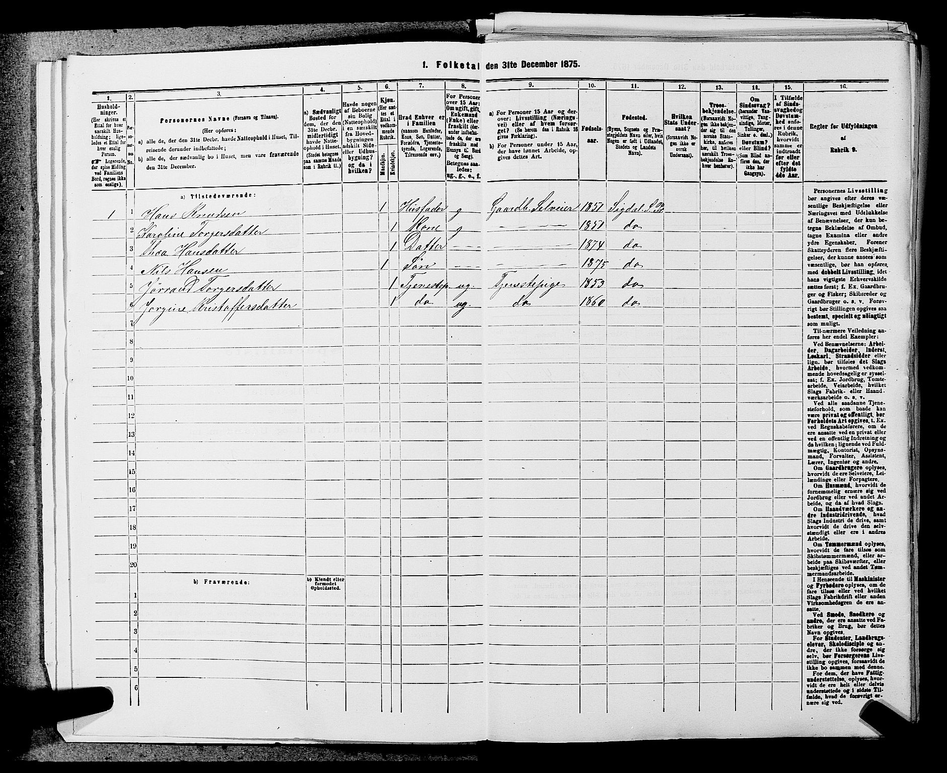 SAKO, 1875 census for 0621P Sigdal, 1875, p. 85