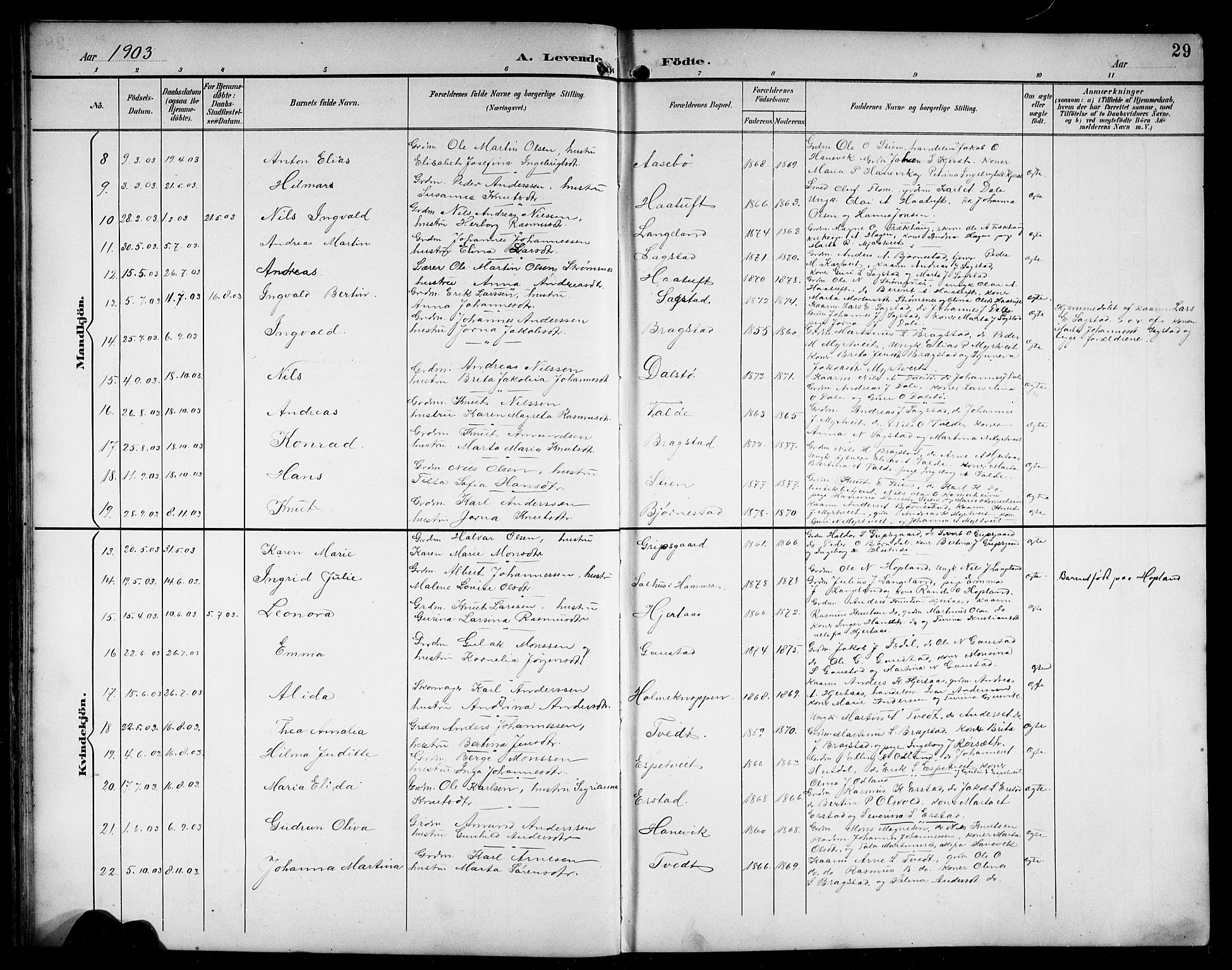 Alversund Sokneprestembete, SAB/A-73901/H/Ha/Hab: Parish register (copy) no. C 4, 1894-1924, p. 29