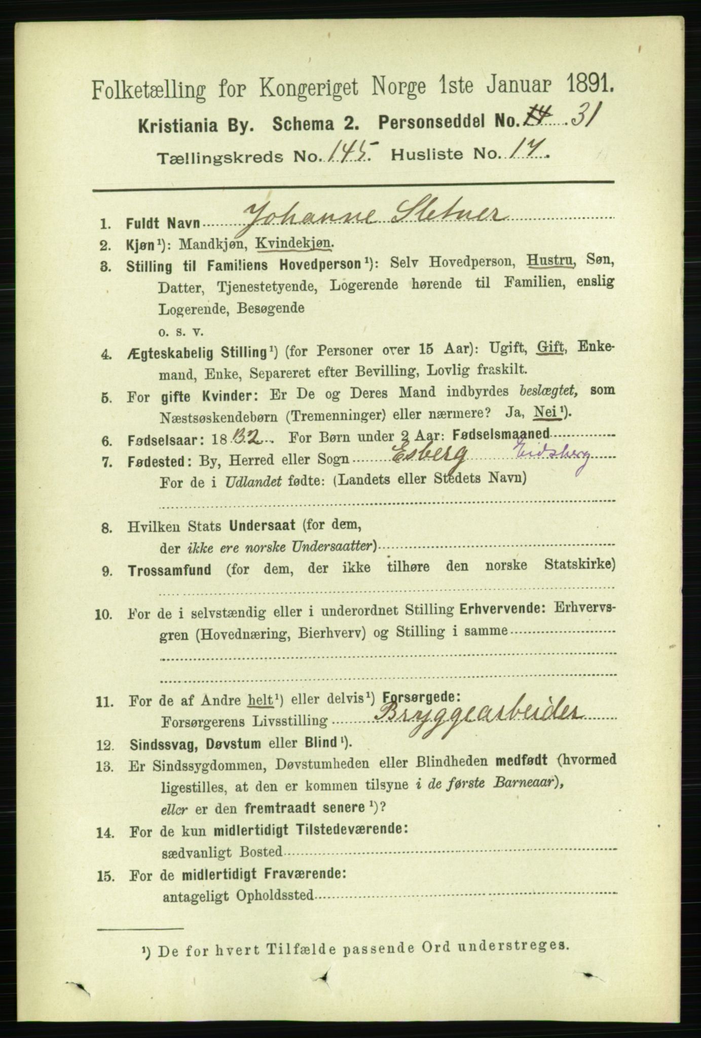 RA, 1891 census for 0301 Kristiania, 1891, p. 79909