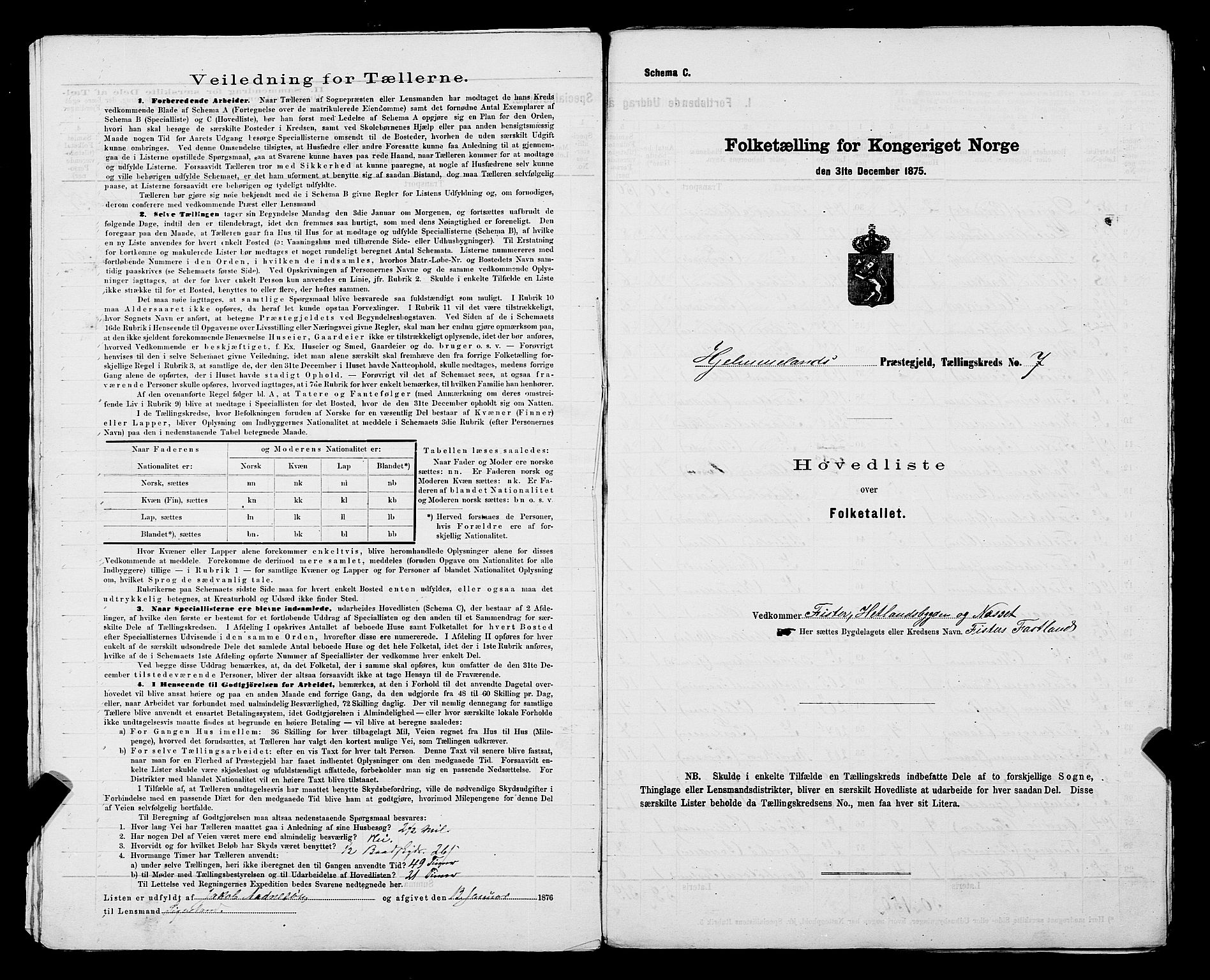 SAST, 1875 census for 1133P Hjelmeland, 1875, p. 25