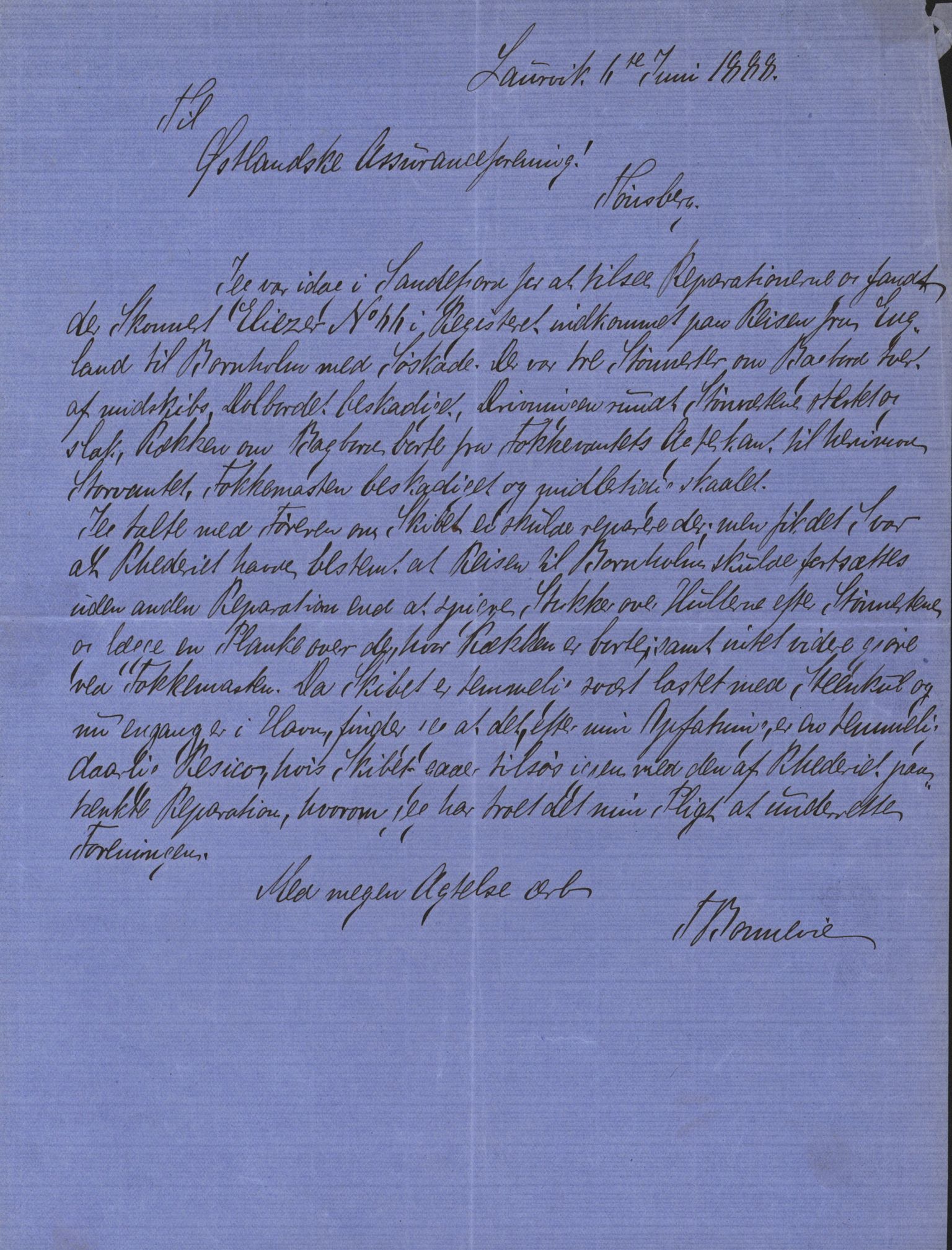 Pa 63 - Østlandske skibsassuranceforening, VEMU/A-1079/G/Ga/L0023/0004: Havaridokumenter / Petrus, Eimund, Eidsvold, Electra, Eliezer, Elise, 1888, p. 32