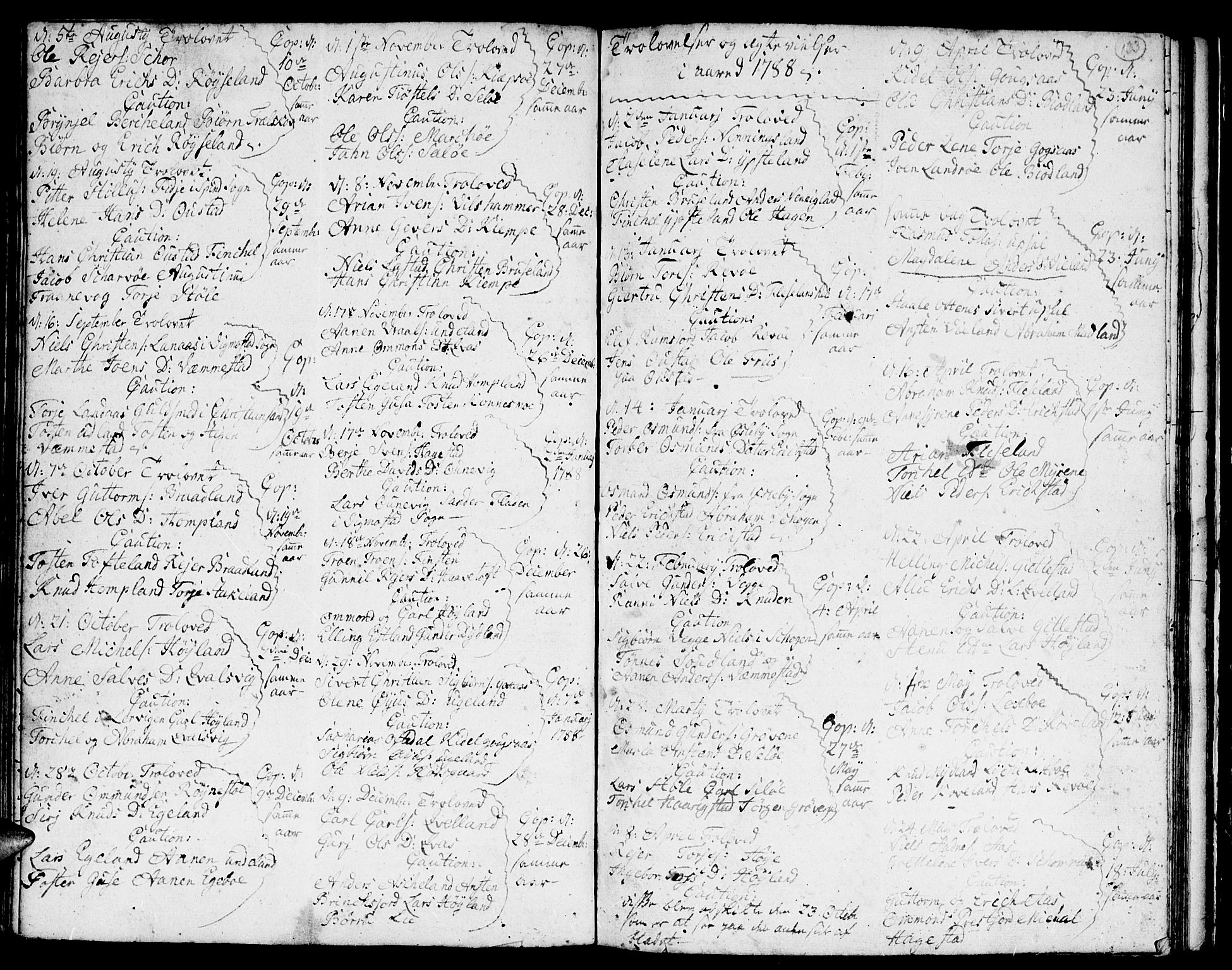 Lyngdal sokneprestkontor, SAK/1111-0029/F/Fa/Fac/L0002: Parish register (official) no. A 2, 1727-1815, p. 132-133