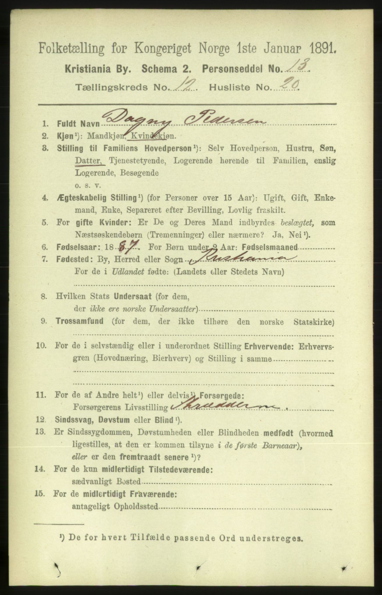 RA, 1891 census for 0301 Kristiania, 1891, p. 5770