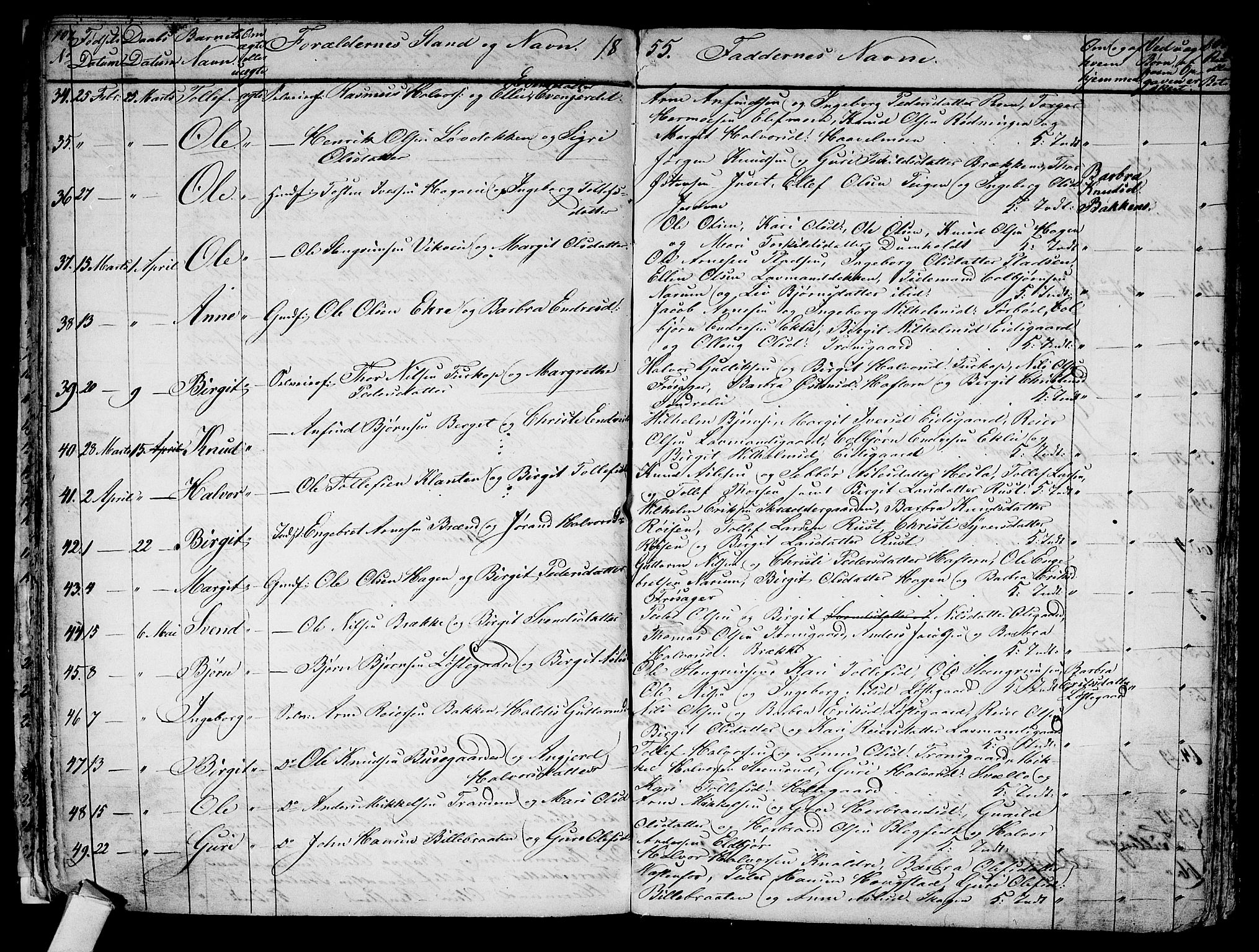 Gol kirkebøker, AV/SAKO-A-226/G/Ga/L0001: Parish register (copy) no. I 1, 1841-1860, p. 107-108