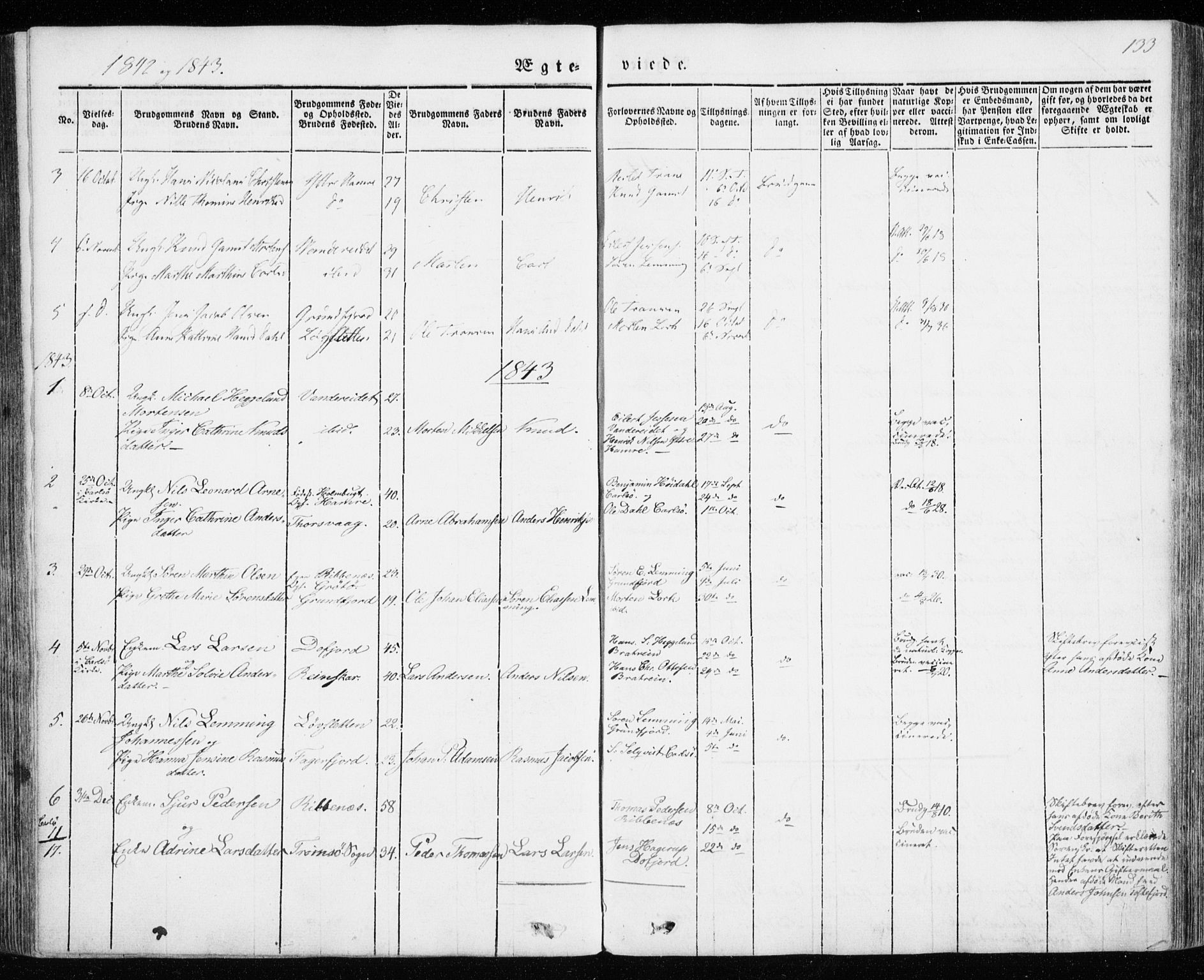 Karlsøy sokneprestembete, SATØ/S-1299/H/Ha/Haa/L0009kirke: Parish register (official) no. 9, 1838-1867, p. 133