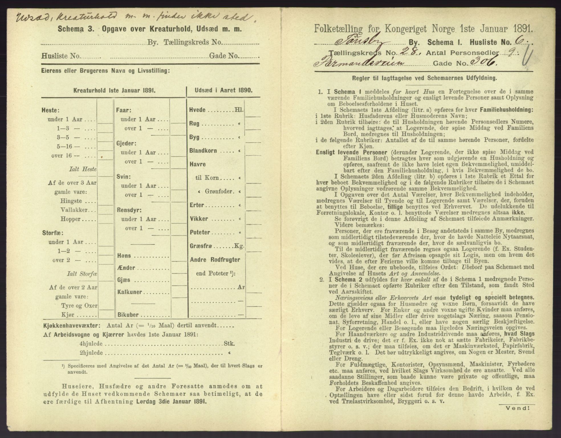 RA, 1891 census for 0705 Tønsberg, 1891, p. 874