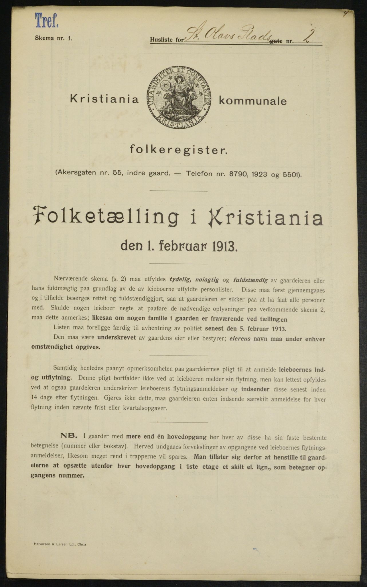 OBA, Municipal Census 1913 for Kristiania, 1913, p. 88373