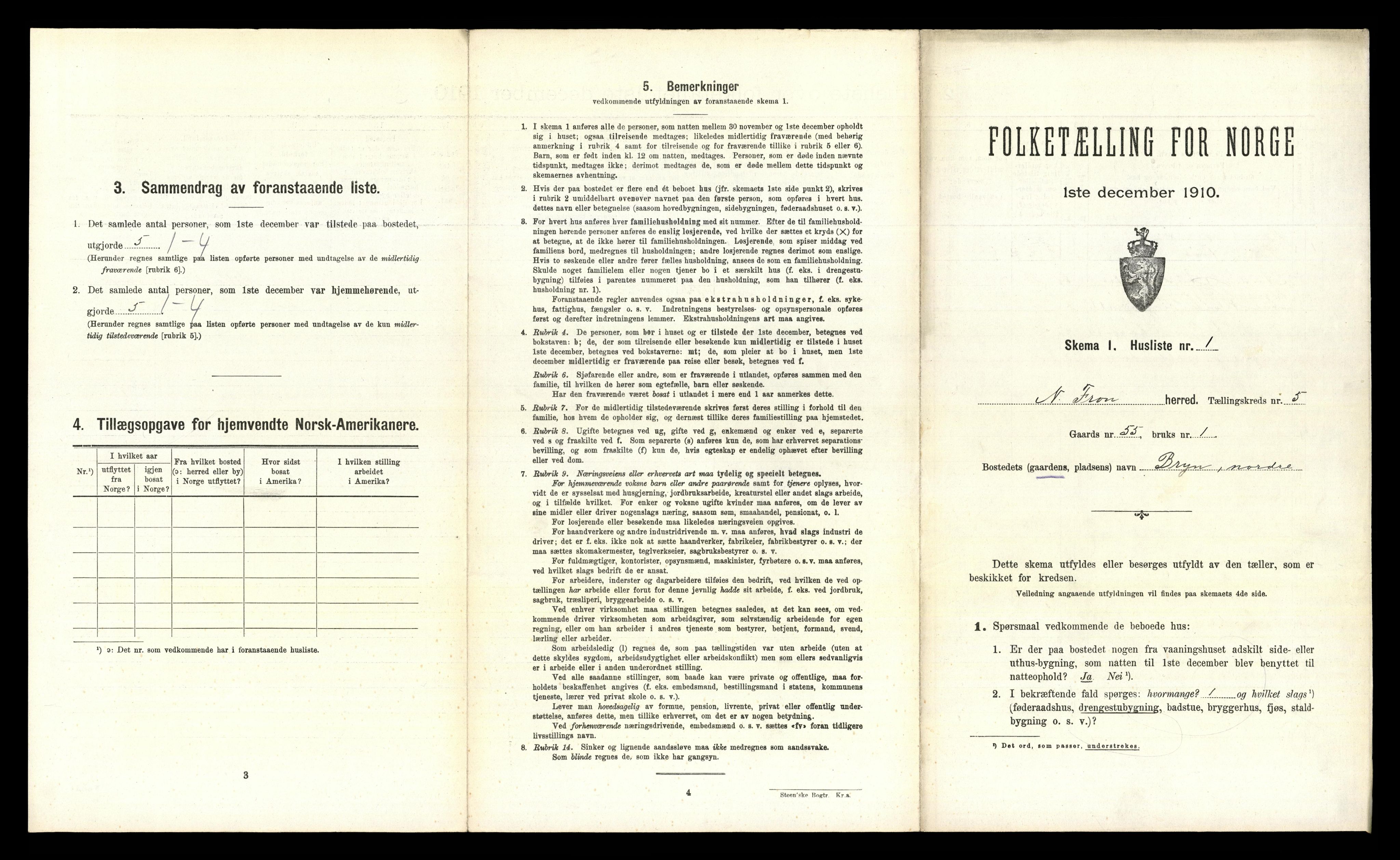 RA, 1910 census for Nord-Fron, 1910, p. 570