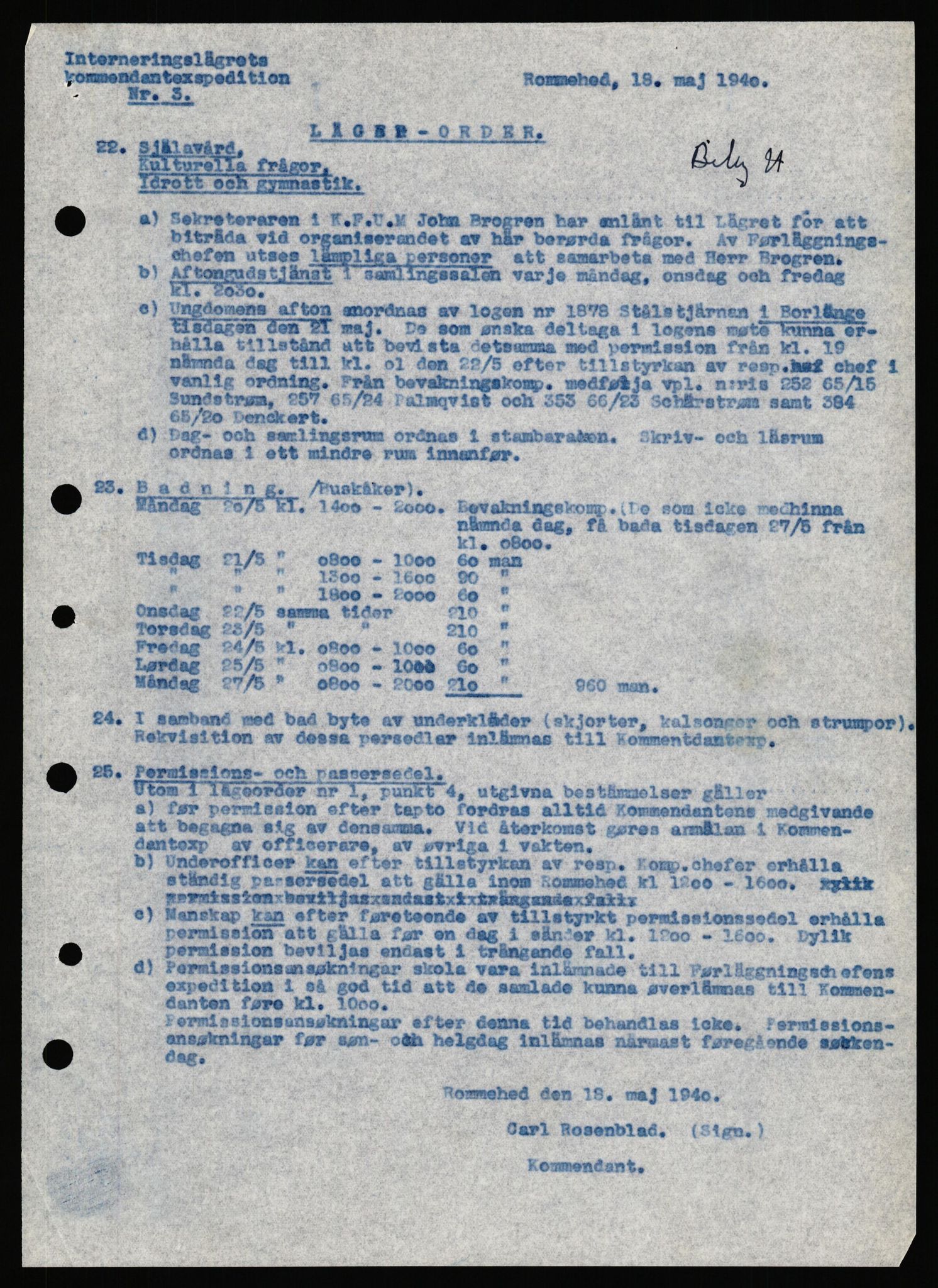 Forsvaret, Forsvarets krigshistoriske avdeling, AV/RA-RAFA-2017/Y/Yf/L0205: II-C-11-2110 - Norske internert i Sverige 1940, 1940, p. 25