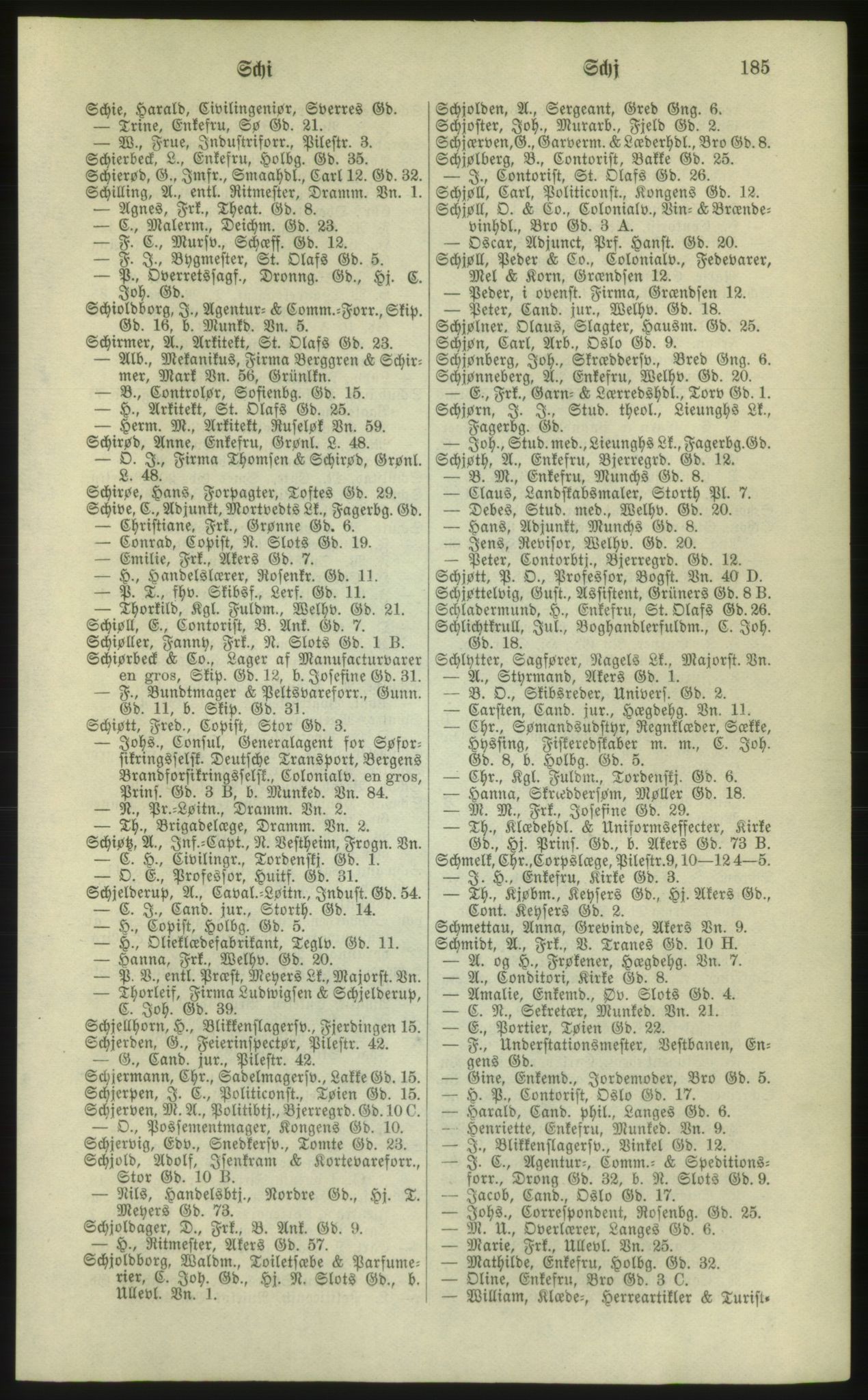 Kristiania/Oslo adressebok, PUBL/-, 1881, p. 185