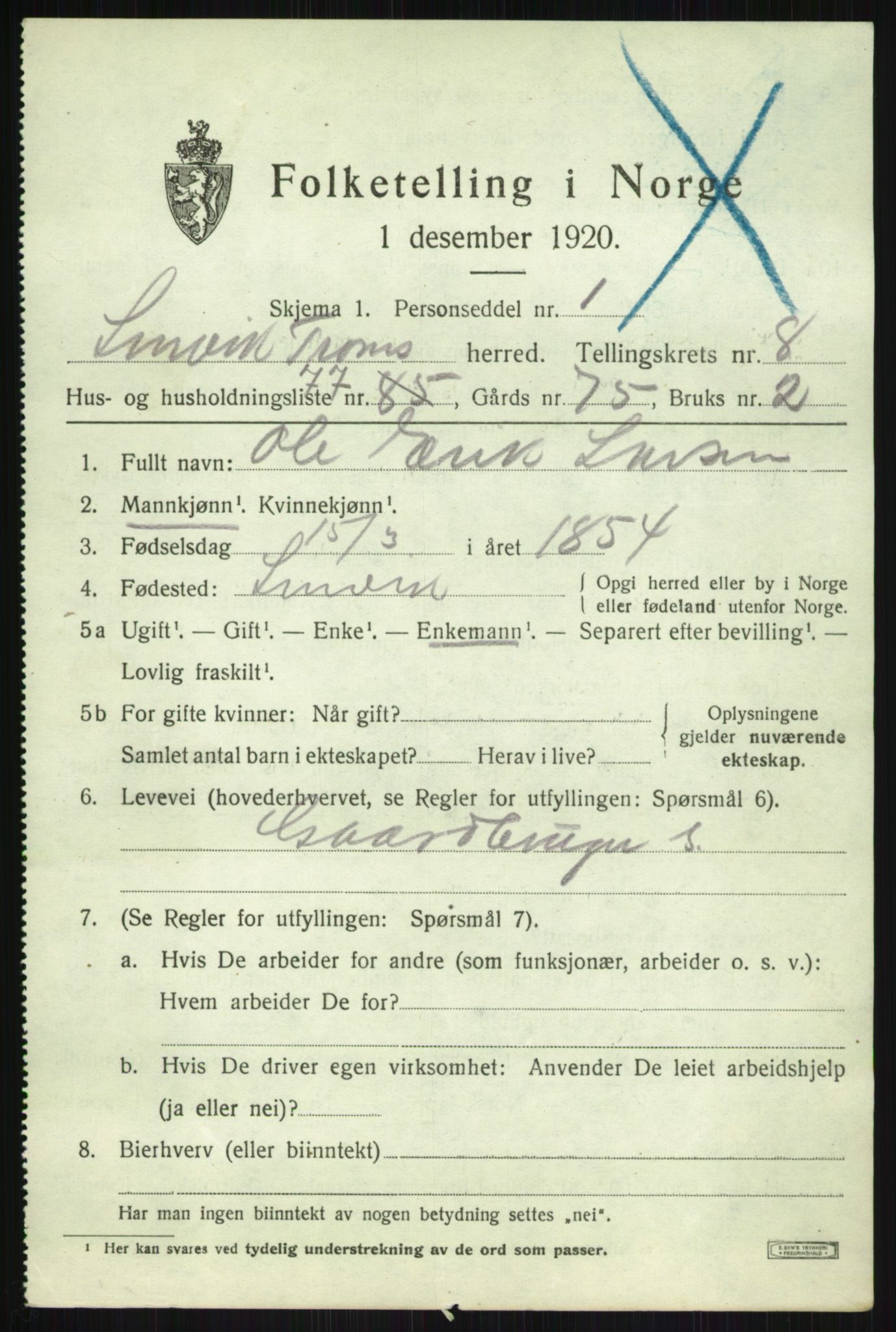 SATØ, 1920 census for Lenvik, 1920, p. 11878