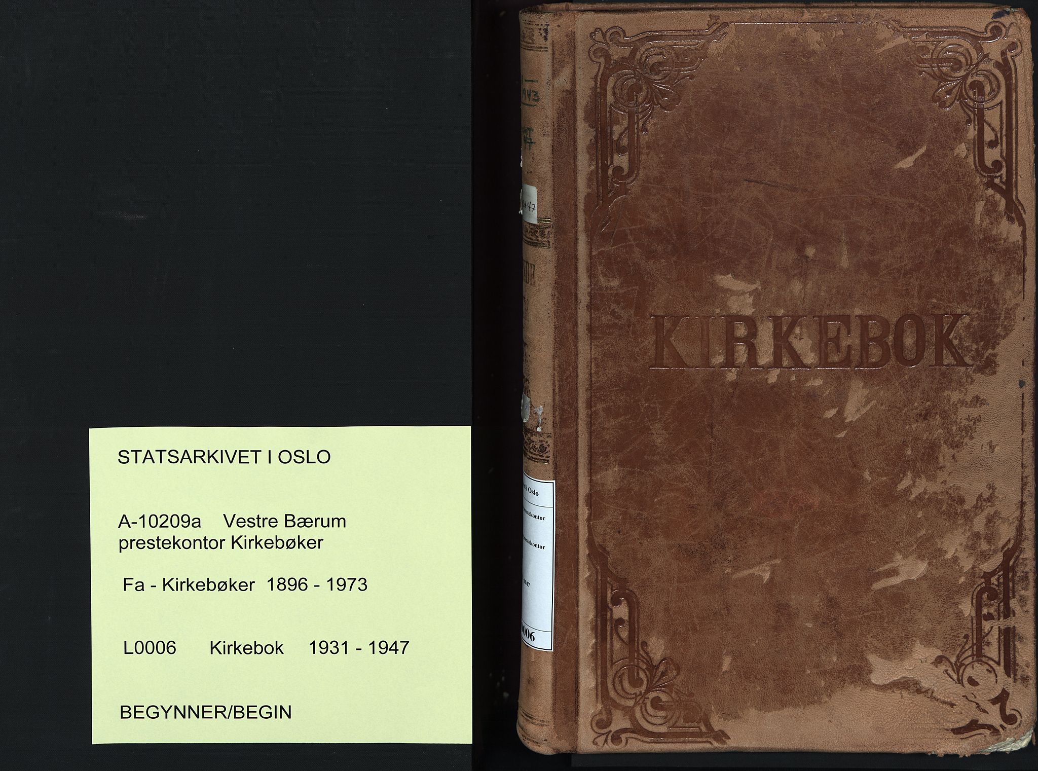 Vestre Bærum prestekontor Kirkebøker, SAO/A-10209a/F/Fa/L0006: Parish register (official) no. 6, 1931-1947