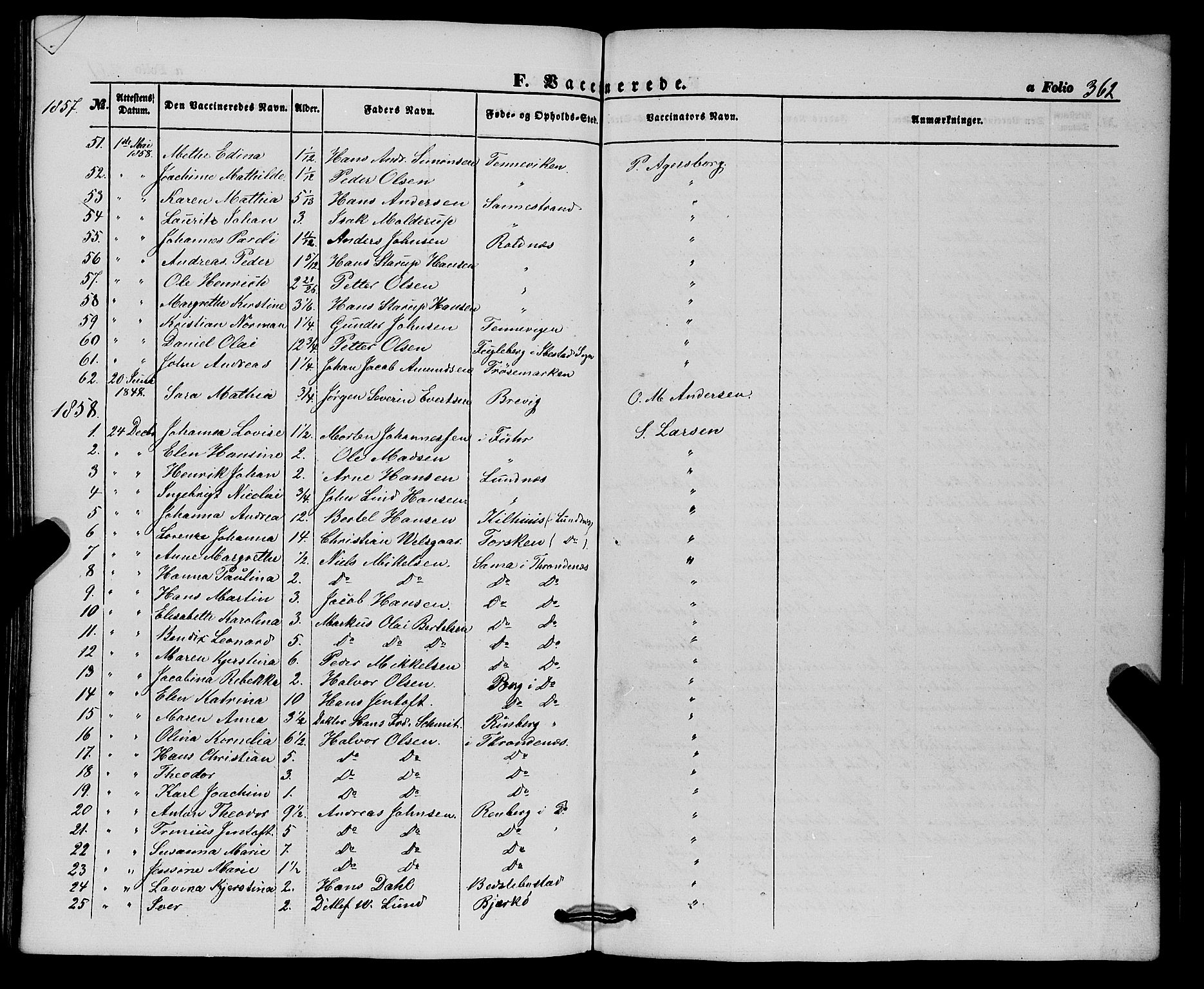 Trondenes sokneprestkontor, SATØ/S-1319/H/Ha/L0011kirke: Parish register (official) no. 11, 1853-1862, p. 362