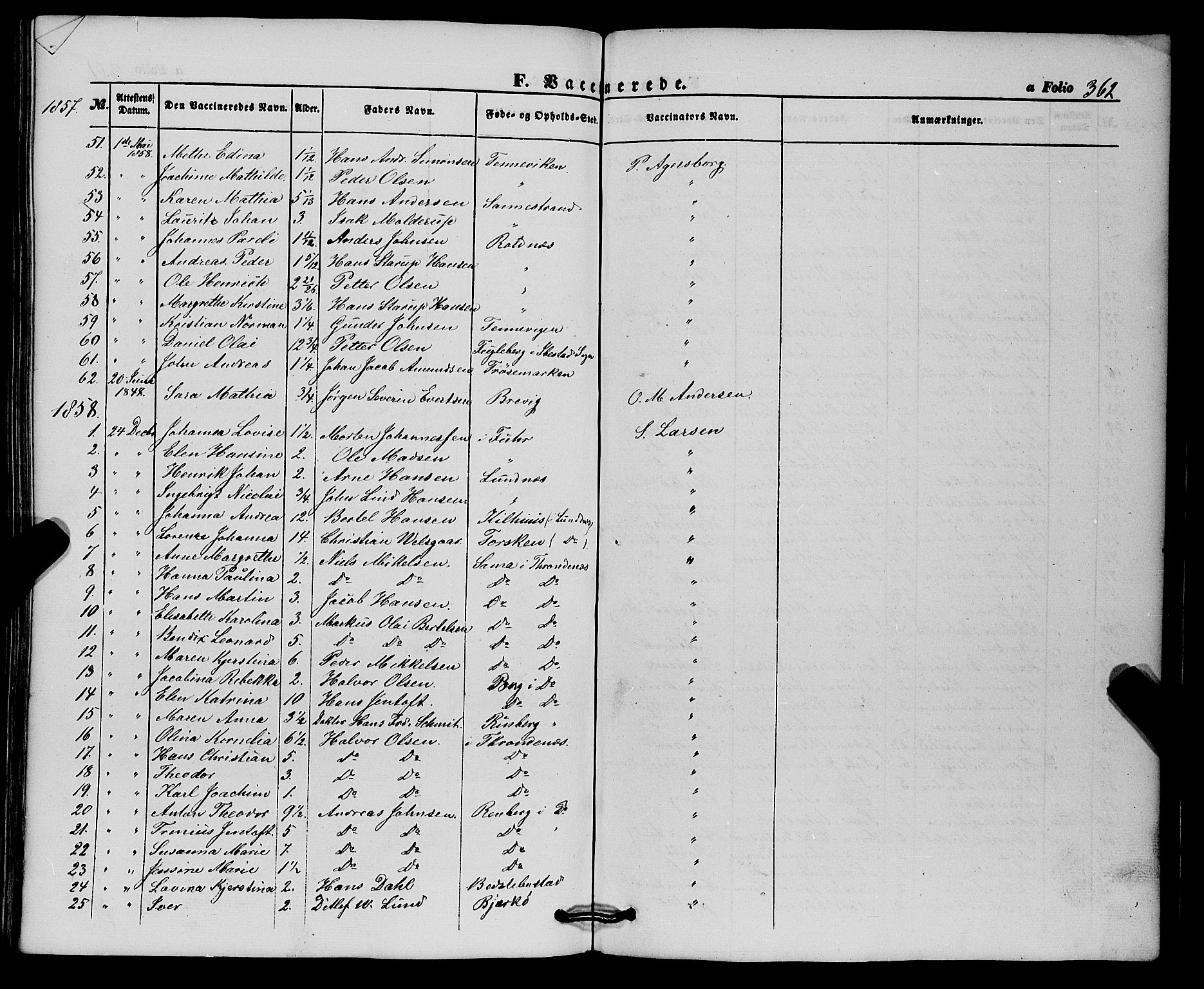 Trondenes sokneprestkontor, AV/SATØ-S-1319/H/Ha/L0011kirke: Parish register (official) no. 11, 1853-1862, p. 362