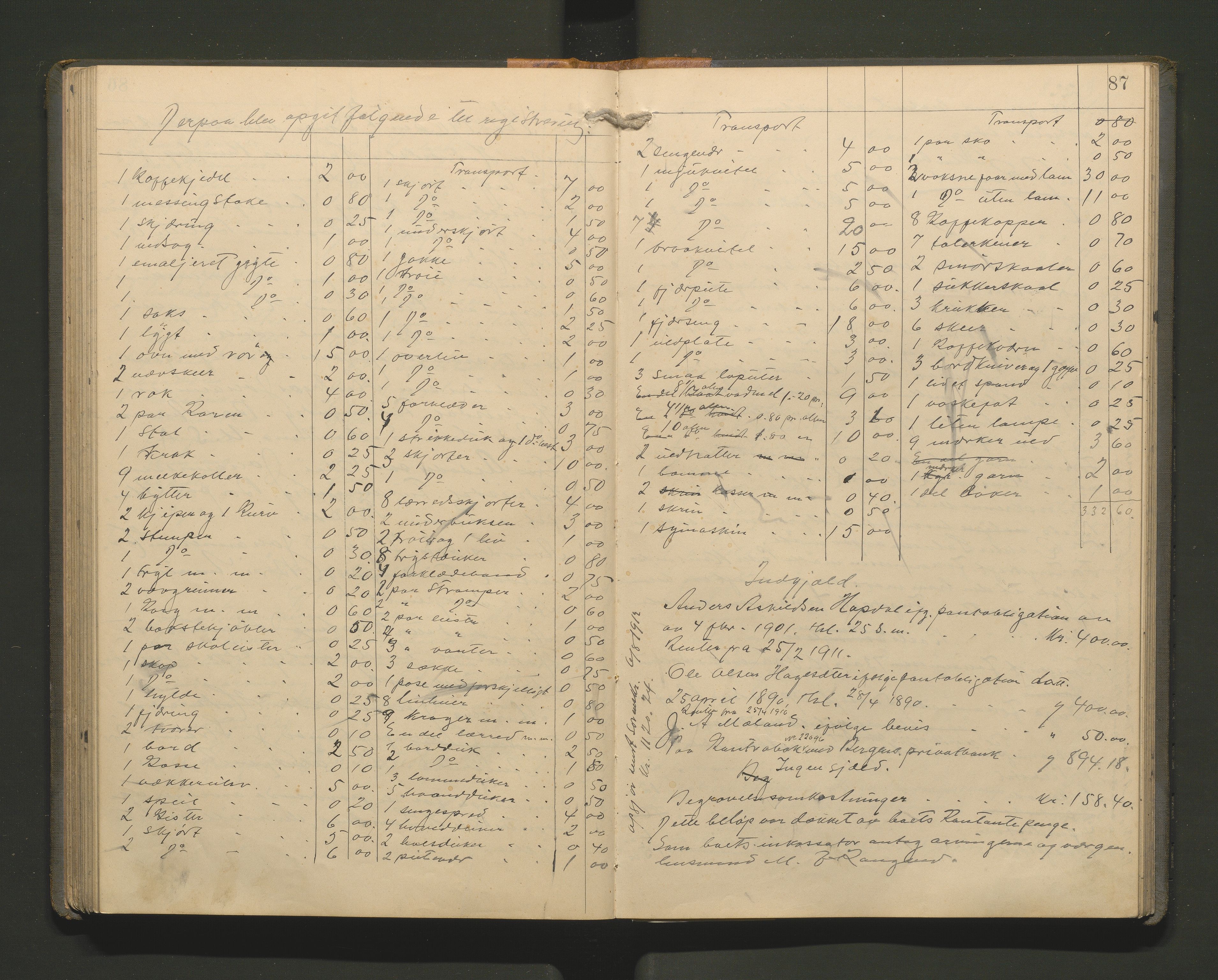 Lensmannen i Hamre, SAB/A-32601/0006/L0003: Registreringsprotokoll, 1904-1917, p. 86b-87a