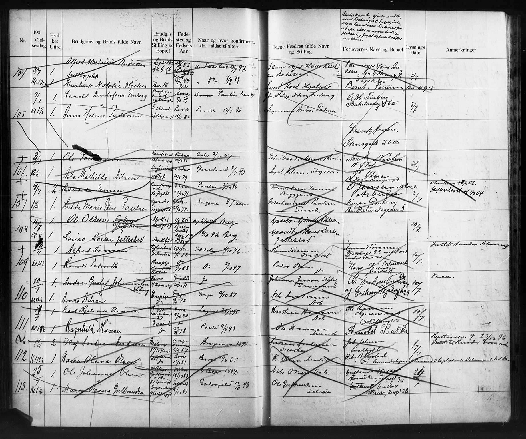 Paulus prestekontor Kirkebøker, AV/SAO-A-10871/H/Ha/L0001: Banns register no. 1, 1902-1914